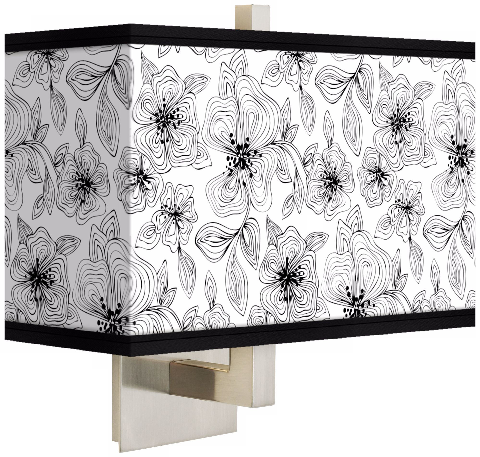 Stacy Garcia Linear Floral Rectangular Giclee Shade Wall Sconce