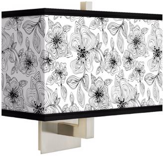 Stacy Garcia Linear Floral Rectangular Giclee Shade Wall Sconce M1072 U4714