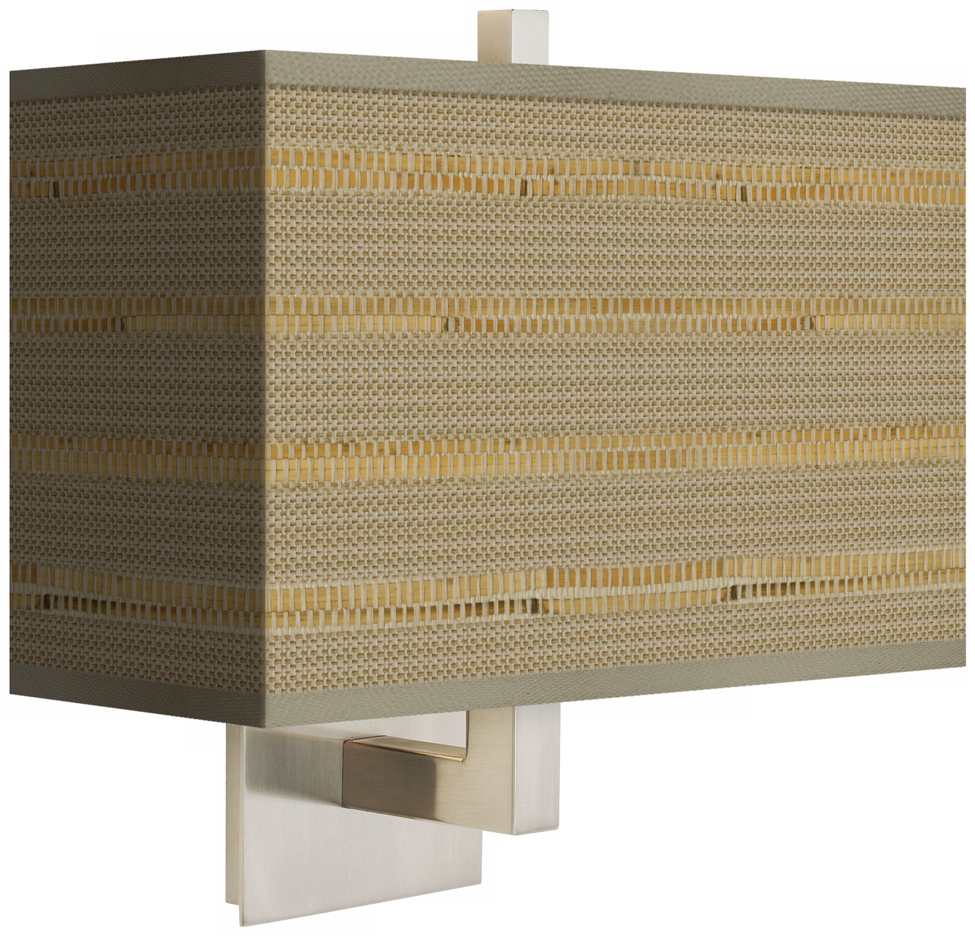 Woven Reed Rectangular Giclee Shade Wall Sconce