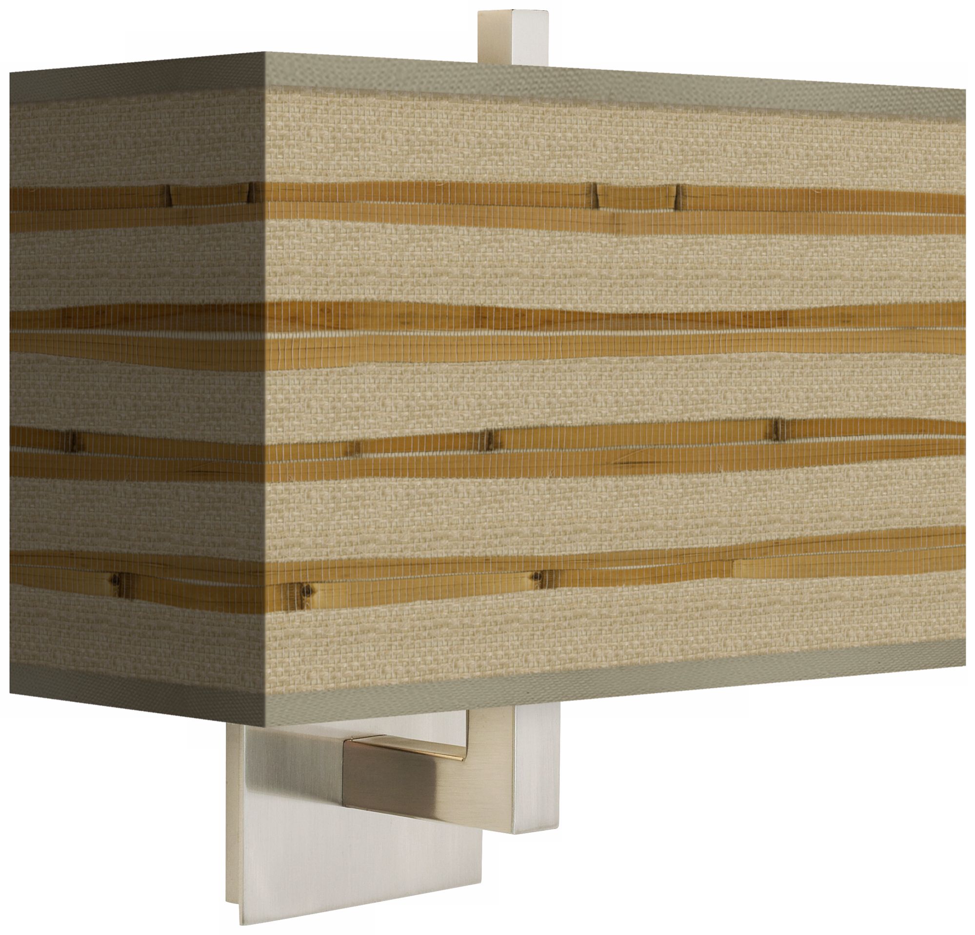 Bamboo Wrap Rectangular Giclee Shade Wall Sconce