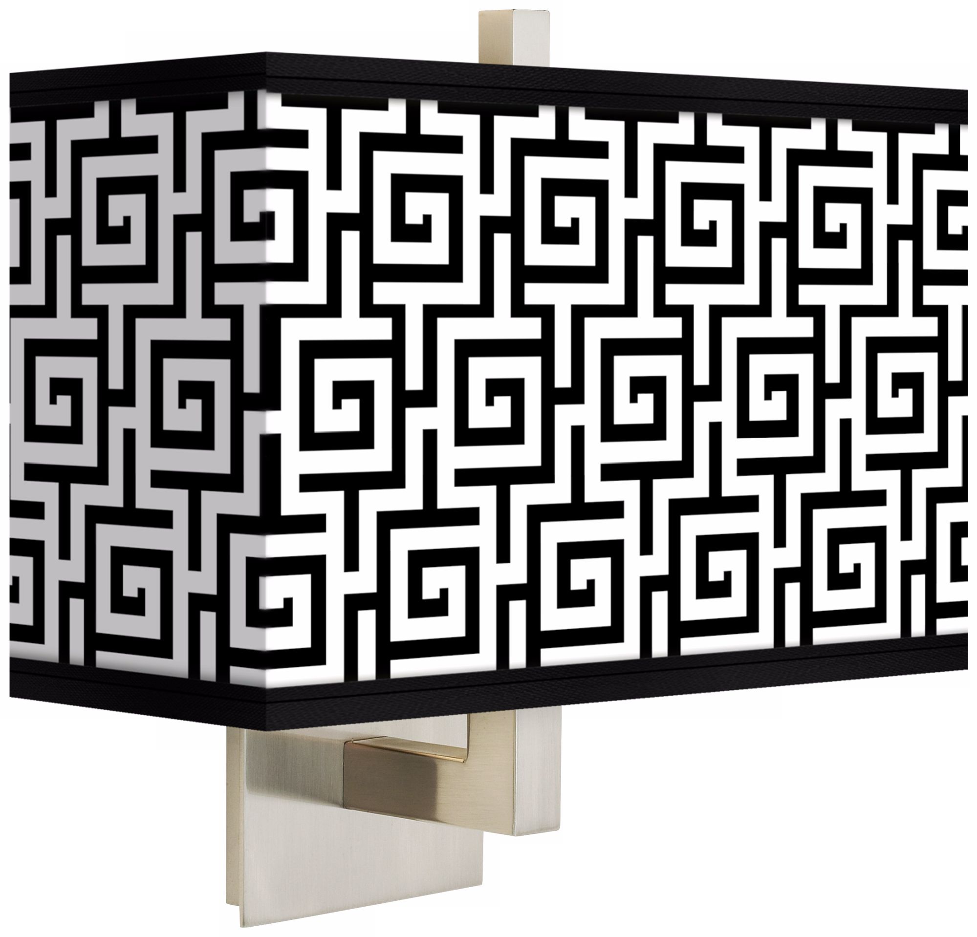 Greek Key Rectangular Giclee Shade Wall Sconce