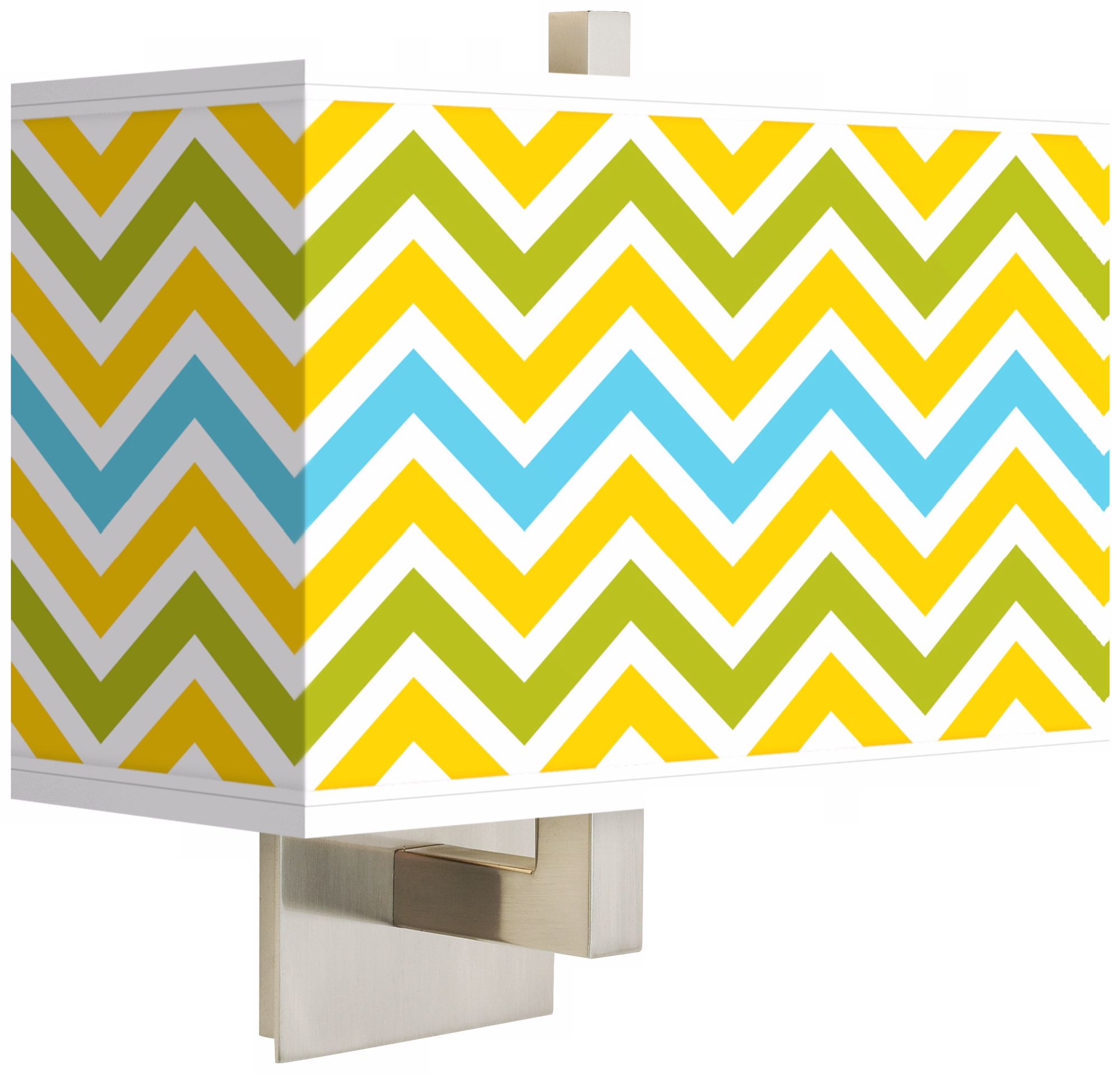 Citrus Zig Zag Rectangular Giclee Shade Wall Sconce