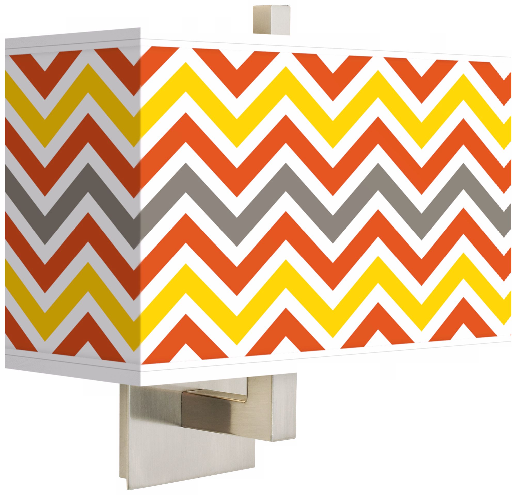 Flame Zig Zag Rectangular Giclee Shade Wall Sconce