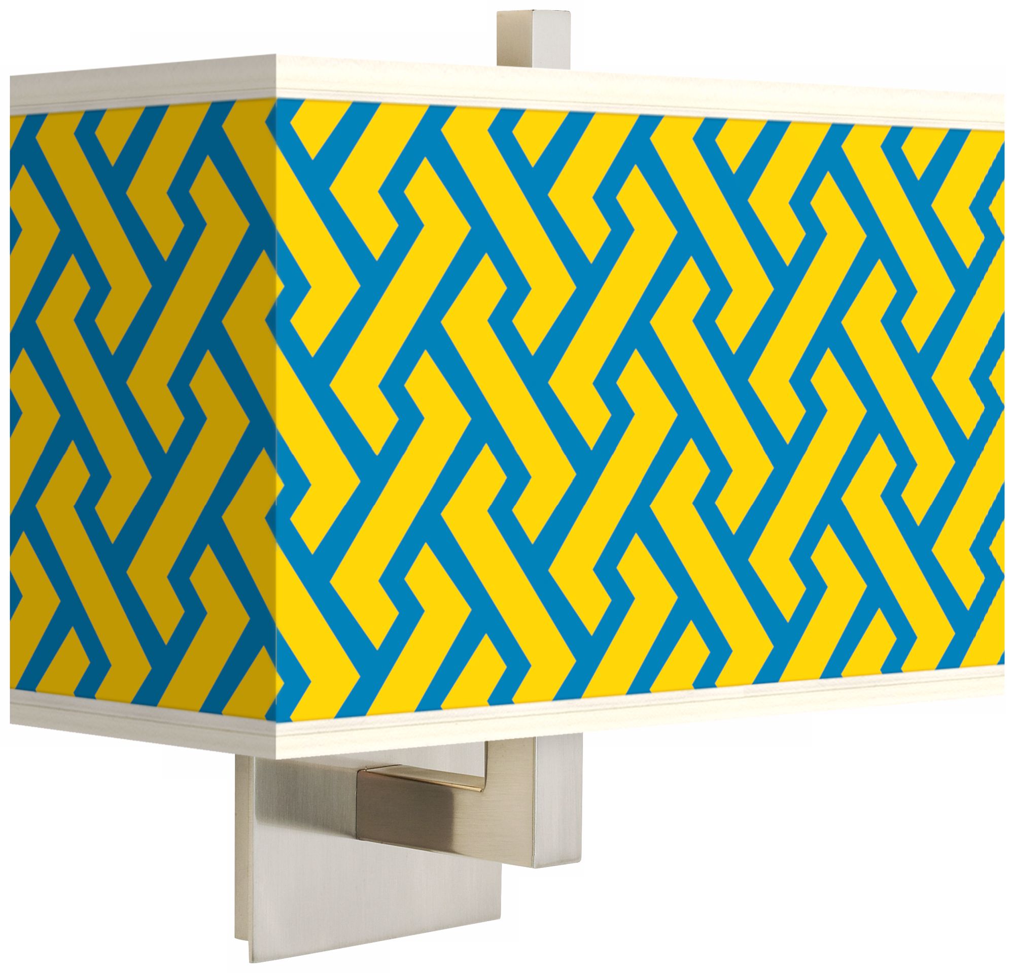 Yellow Brick Weave Rectangular Giclee Shade Wall Sconce