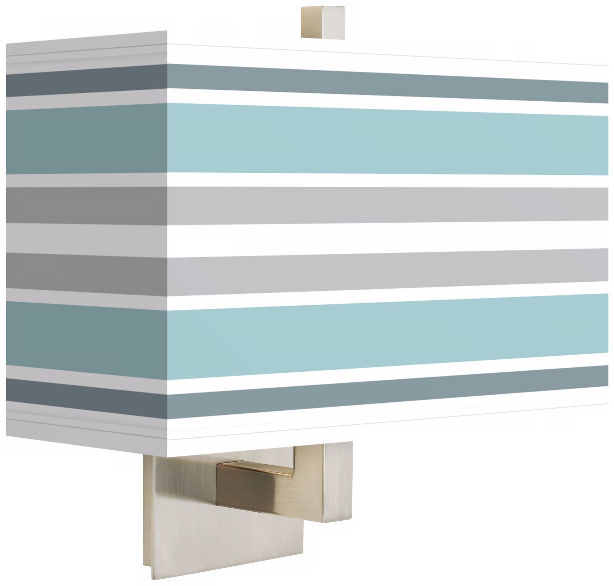 Multi Color Stripes Rectangular Giclee Shade Wall Sconce