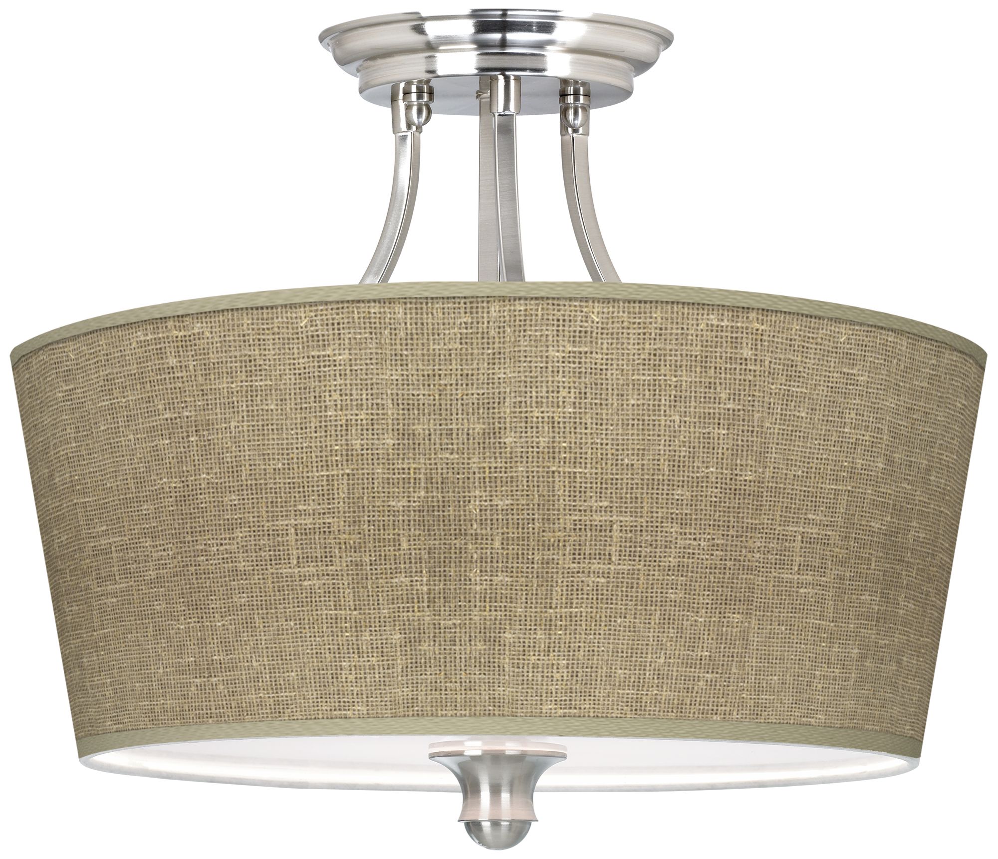 Burlap Print Tapered Drum Giclee Ceiling Light