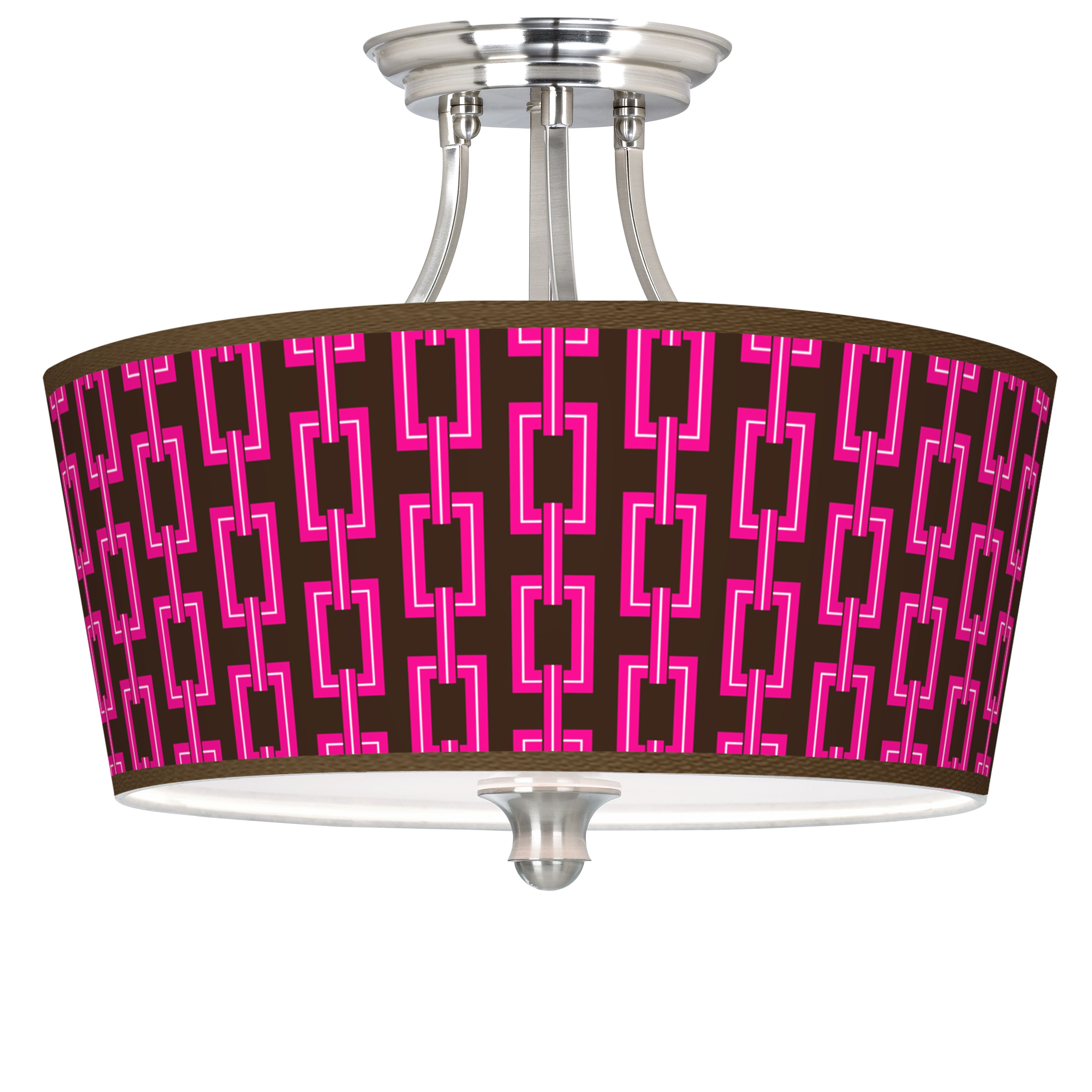 Chain Links Tapered Drum Giclee Ceiling Light
