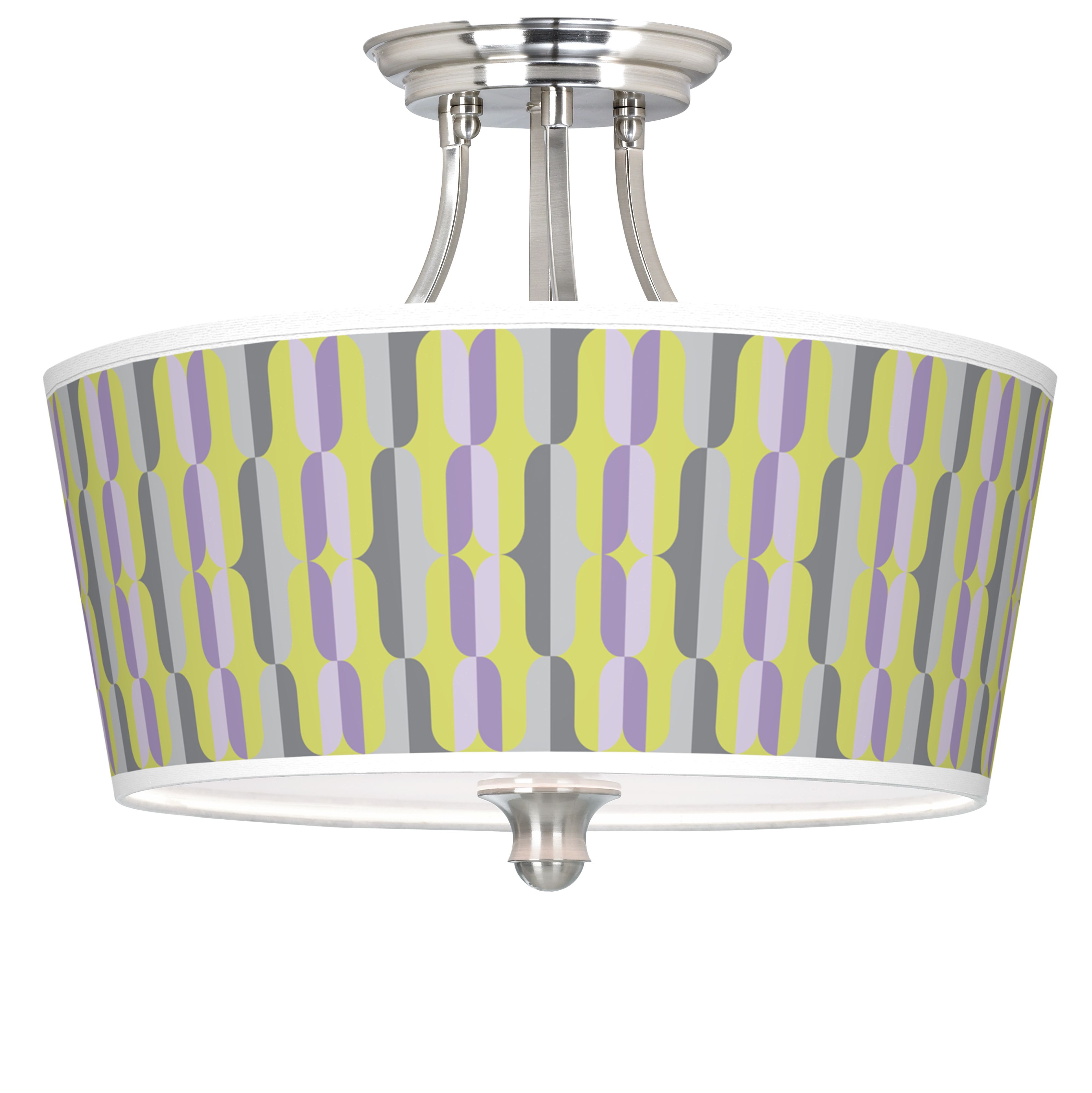 Side By Side Tapered Drum Giclee Ceiling Light