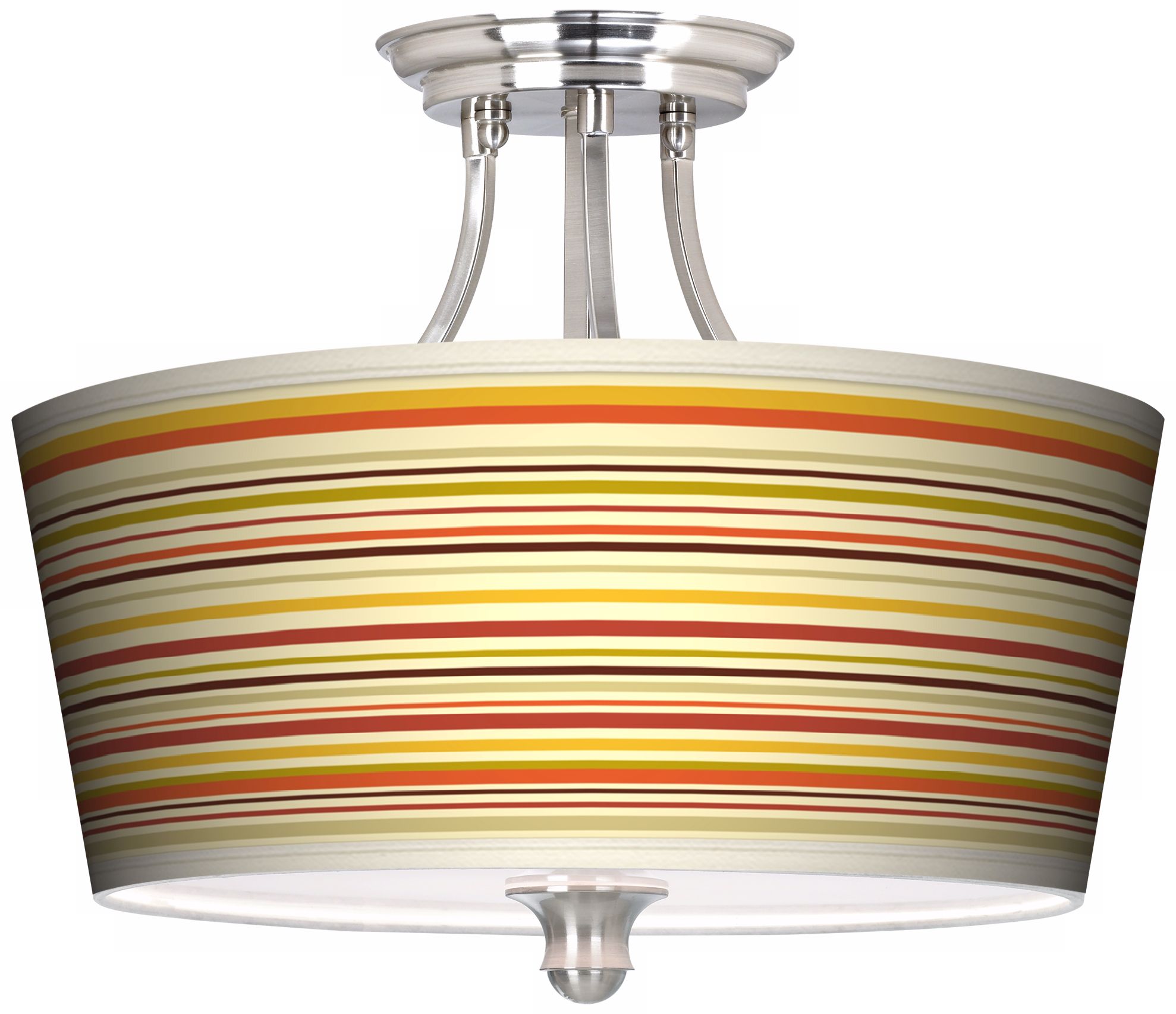 Stacy Garcia Lemongrass Stripe Tapered Drum Giclee Ceiling Light