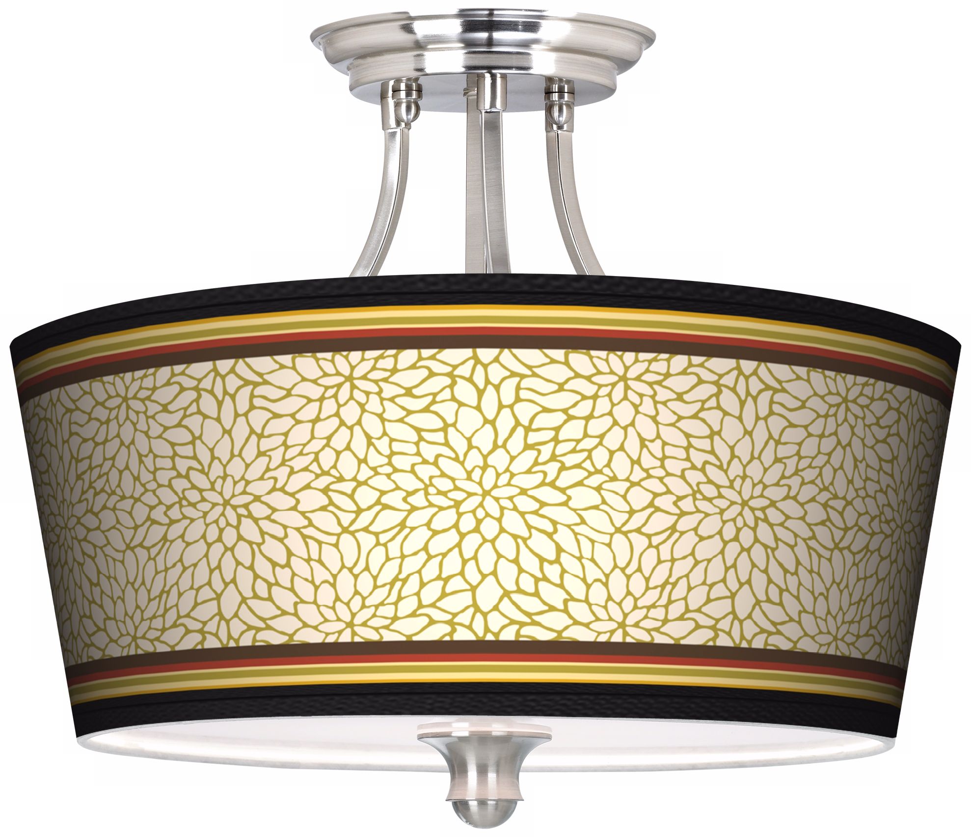 Stacy Garcia Spice Dahlia Tapered Drum Giclee Ceiling Light