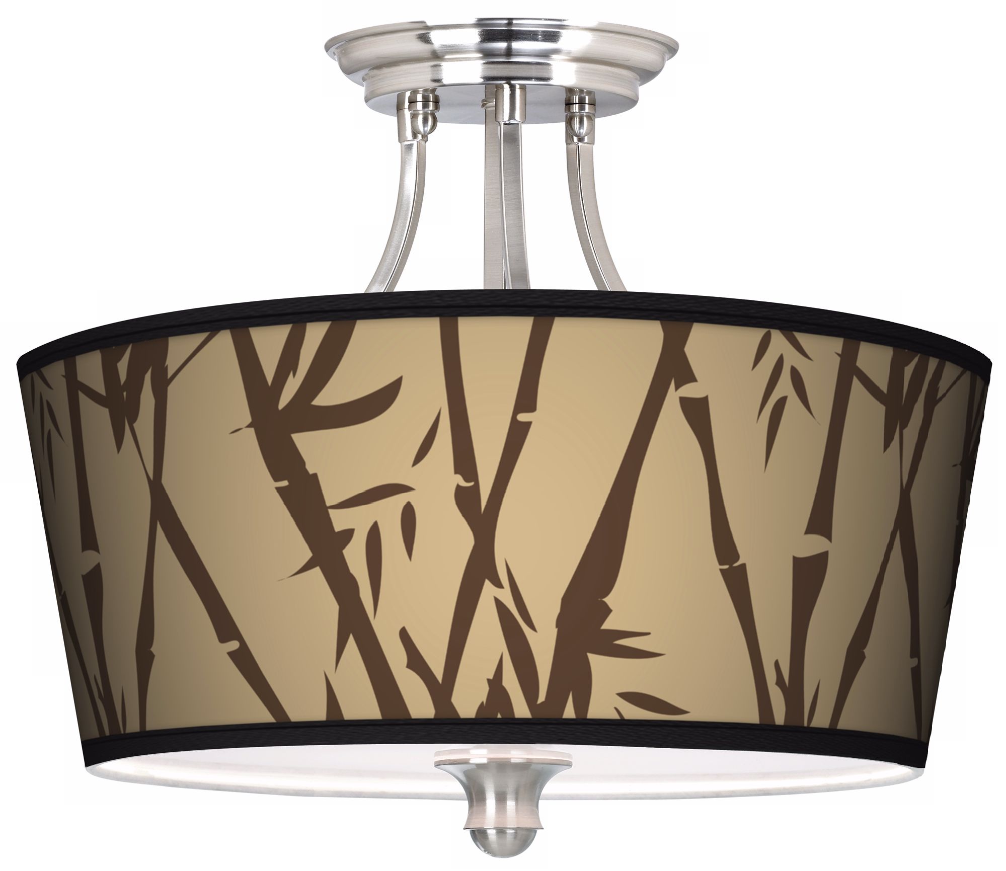 Earth Bamboo Tapered Drum Giclee Ceiling Light