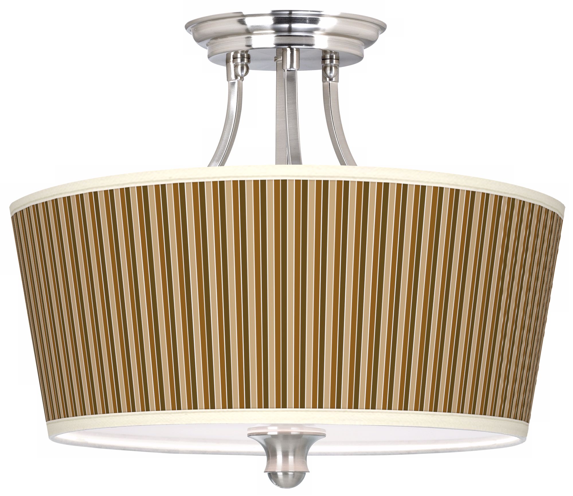 Umber Stripes Tapered Drum Giclee Ceiling Light