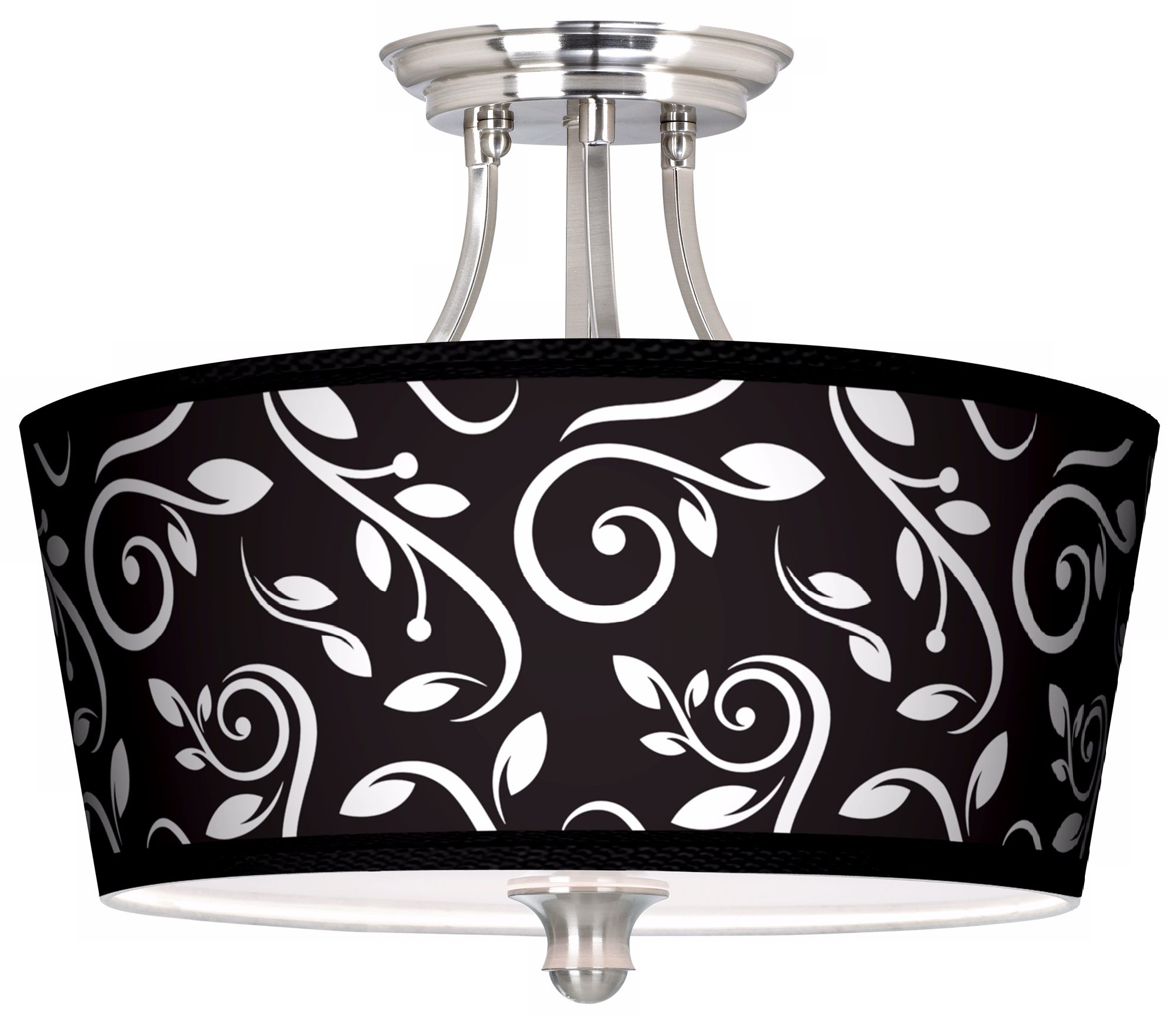 Swirling Vines Tapered Drum Giclee Ceiling Light
