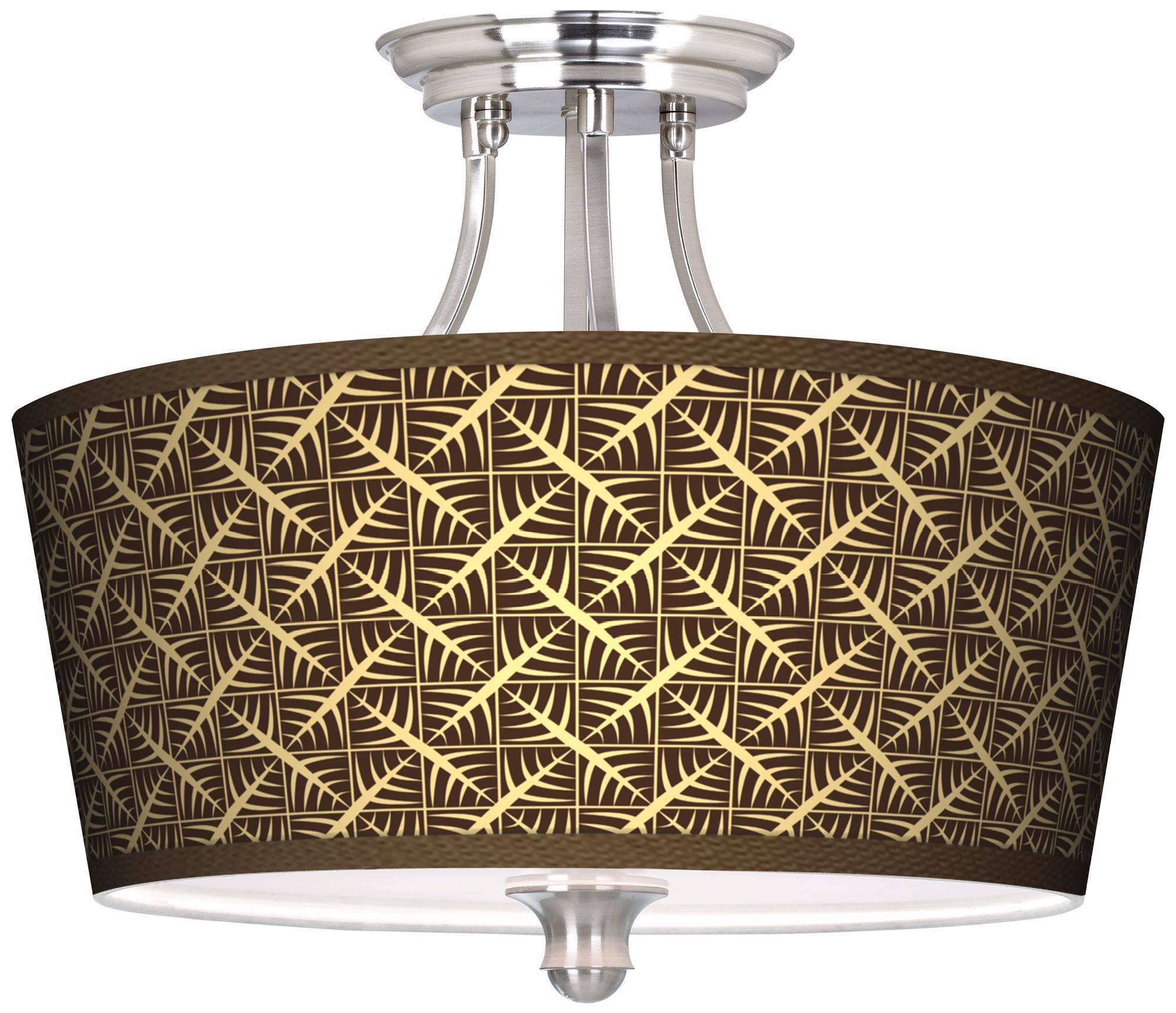 Tan Wailia Tapered Drum Giclee Ceiling Light