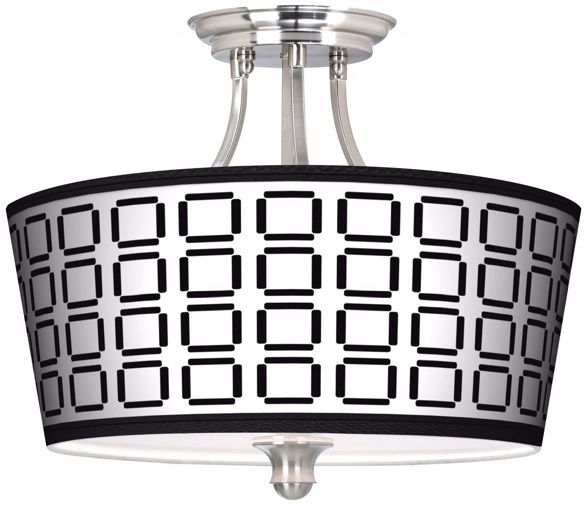 Open Grid Tapered Drum Giclee Ceiling Light