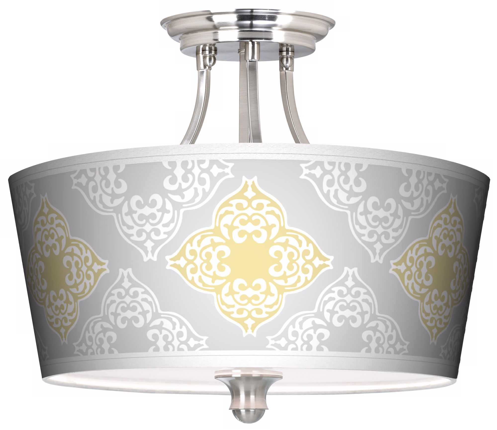 Aster Grey Tapered Drum Giclee Ceiling Light