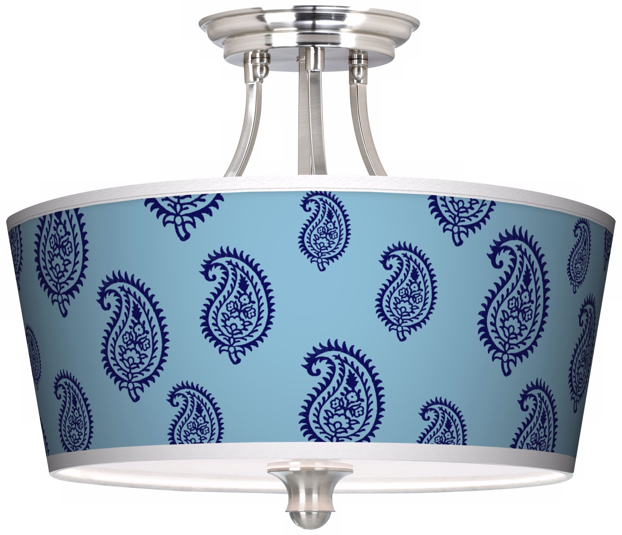Paisley Rain Tapered Drum Giclee Ceiling Light