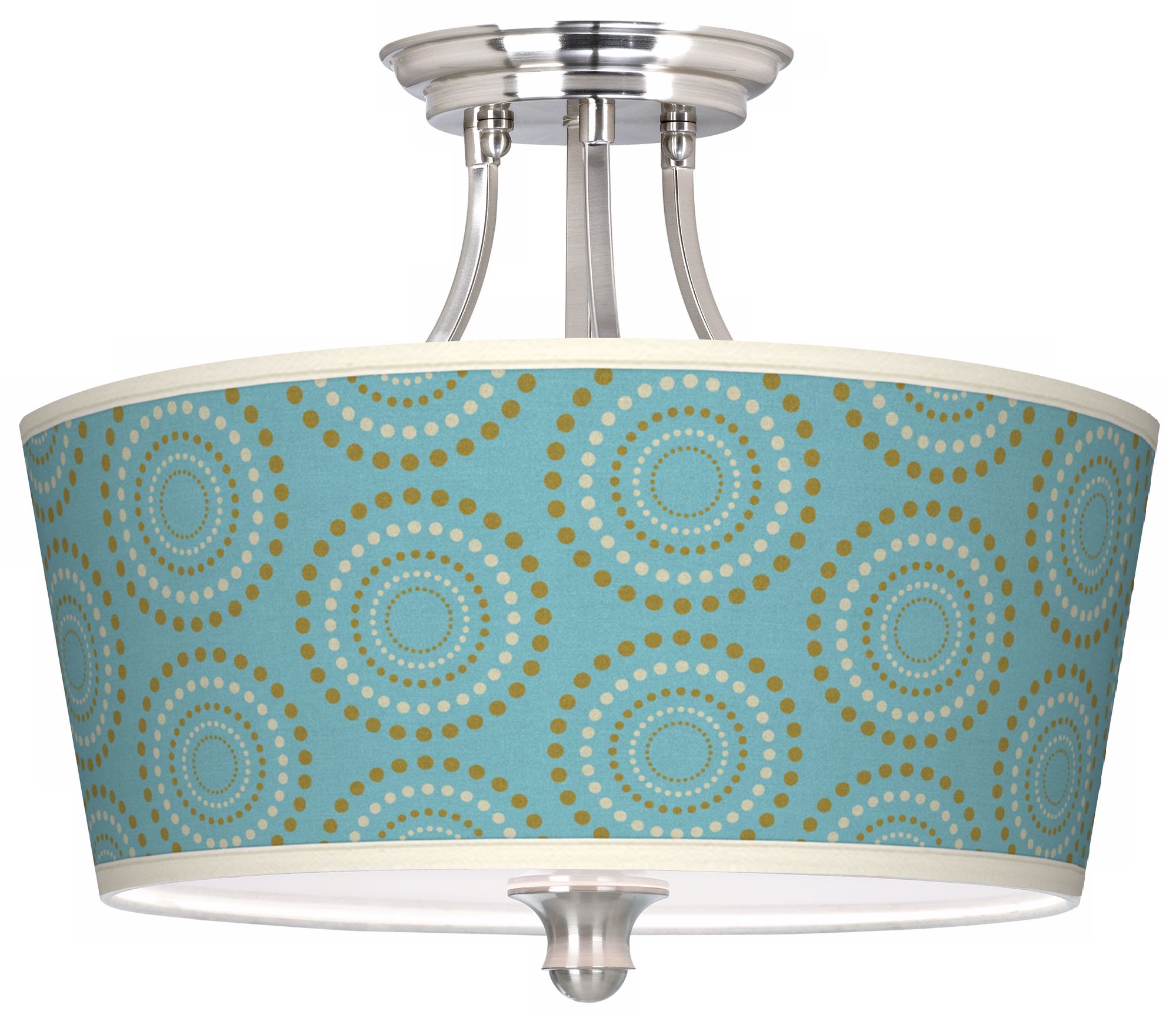 Blue Calliope Linen Tapered Drum Giclee Ceiling Light