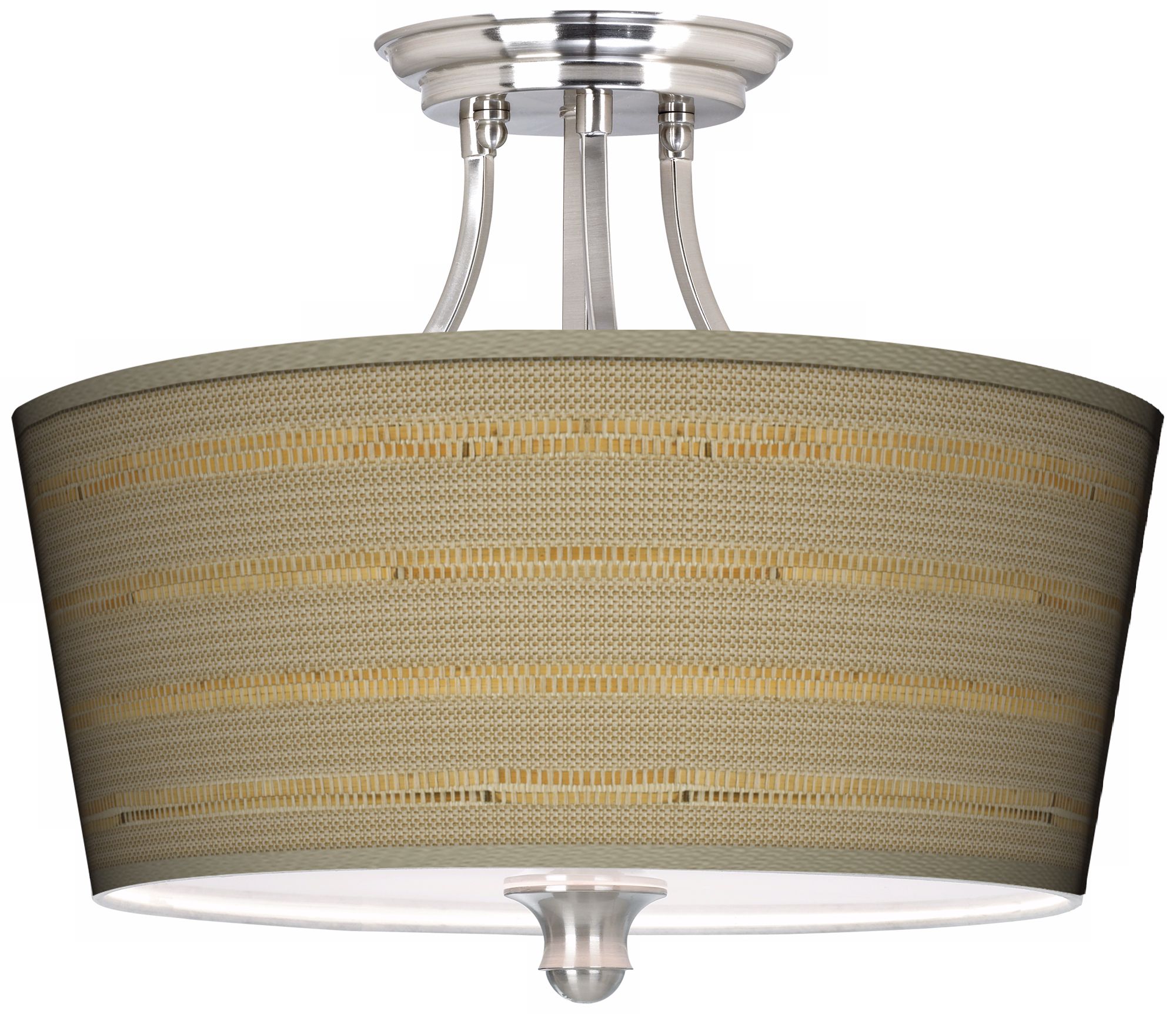 Woven Reed Tapered Drum Giclee Ceiling Light