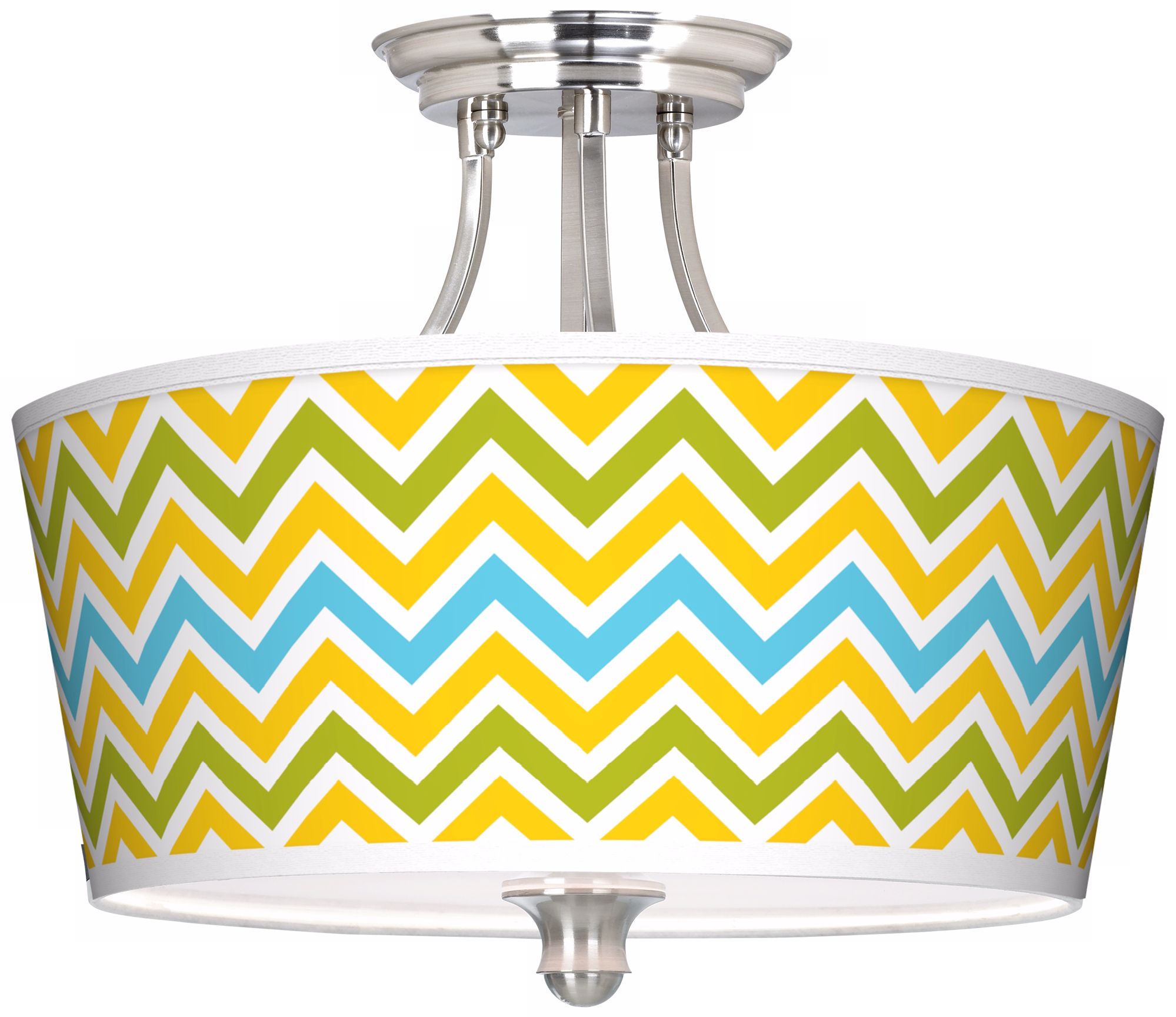 Citrus Zig Zag Tapered Drum Giclee Ceiling Light