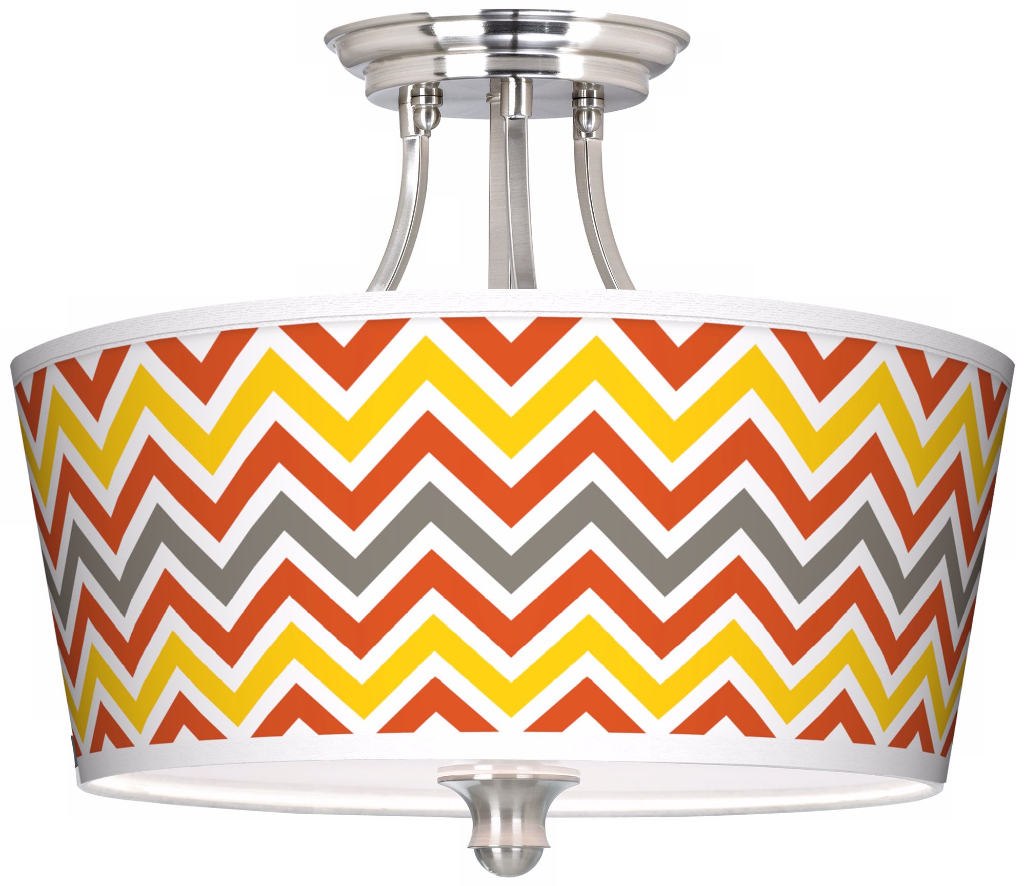 Flame Zig Zag Tapered Drum Giclee Ceiling Light