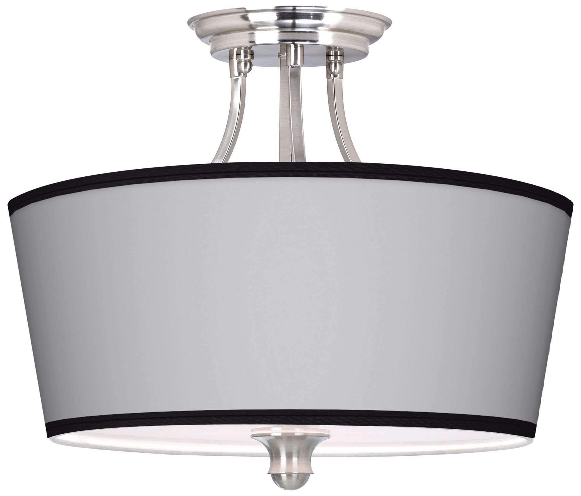 All Silver Giclee Shade 18" Wide Ceiling Light