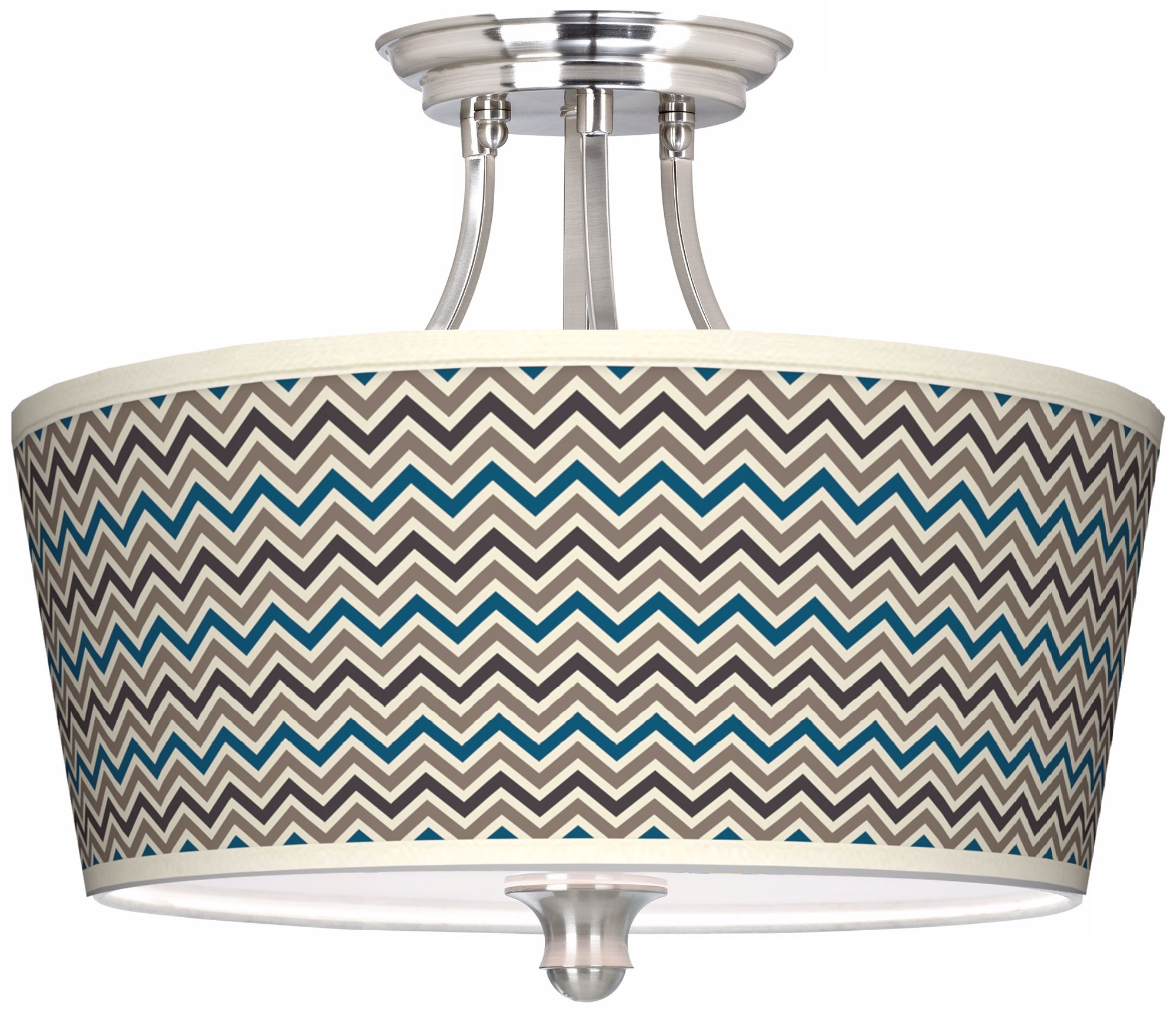 Zig Zag Tapered Drum Giclee Ceiling Light