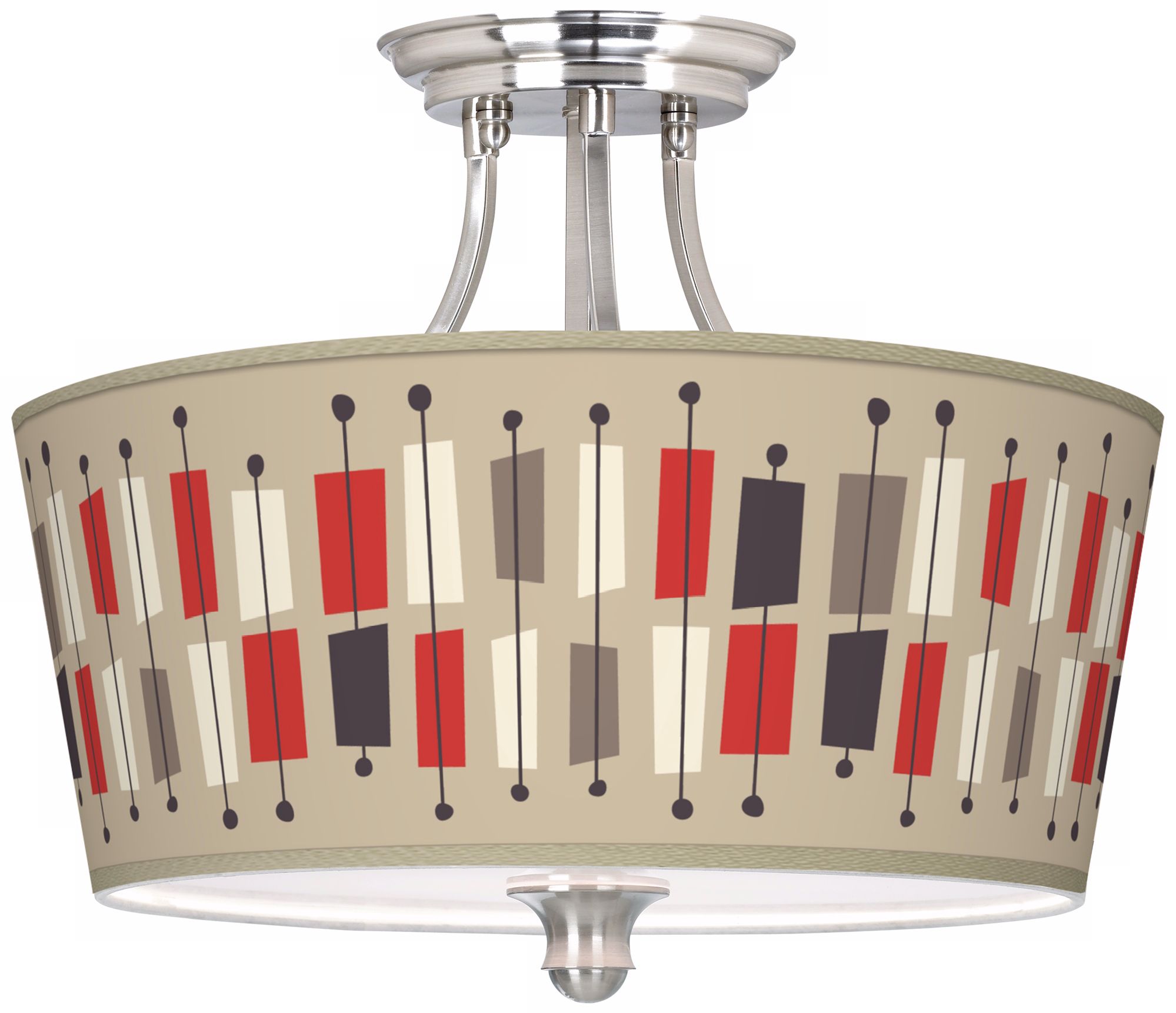Bounce Giclee 18" Wide Brushed Steel Ceiling Light