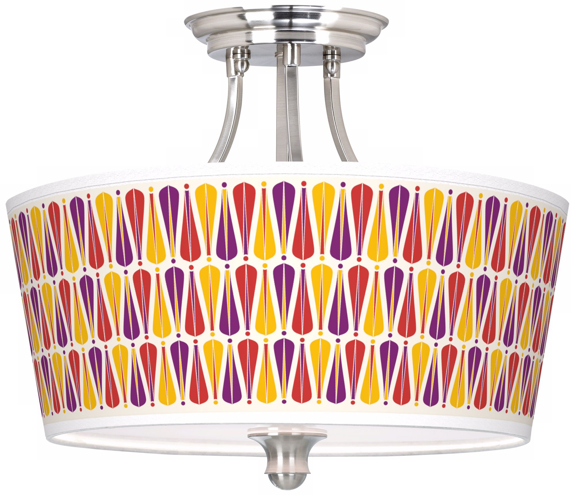 Hinder Giclee 18" Wide Brushed Steel Ceiling Light
