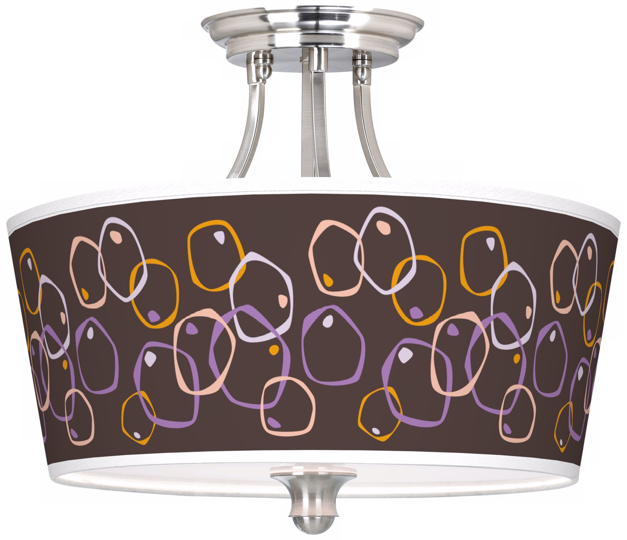 Linger Giclee 18" Wide Brushed Steel Ceiling Light