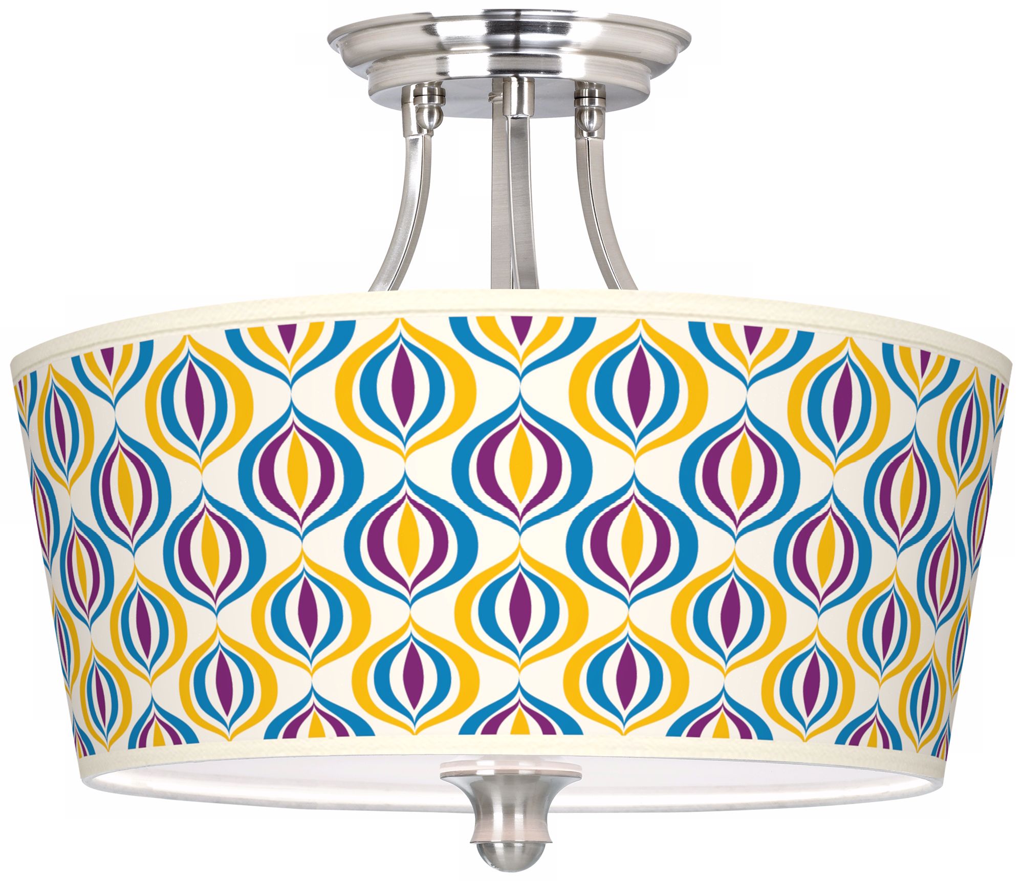 Scatter Giclee 18" Wide Brushed Steel Ceiling Light