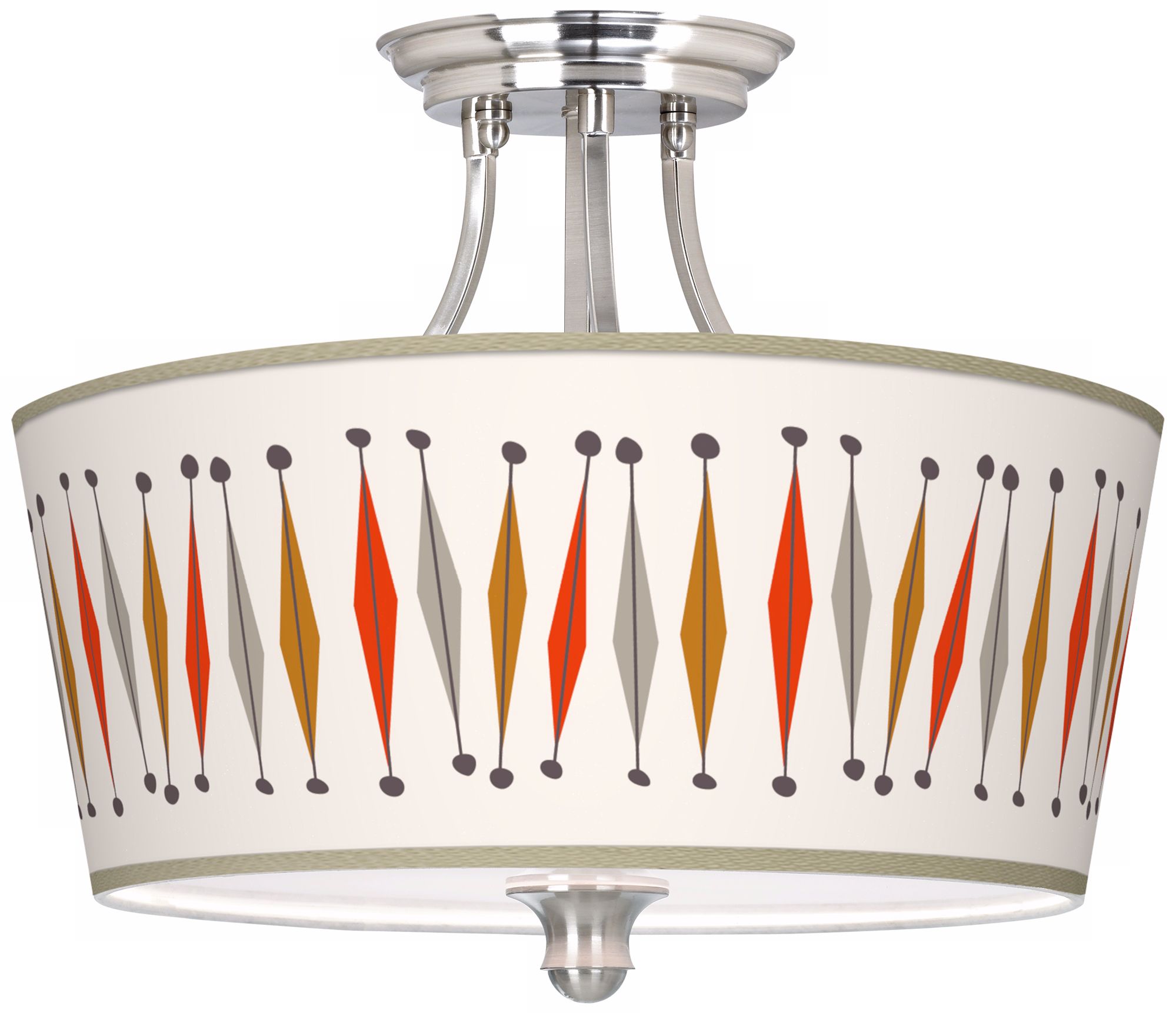 Tremble Giclee 18" Wide Brushed Steel Ceiling Light
