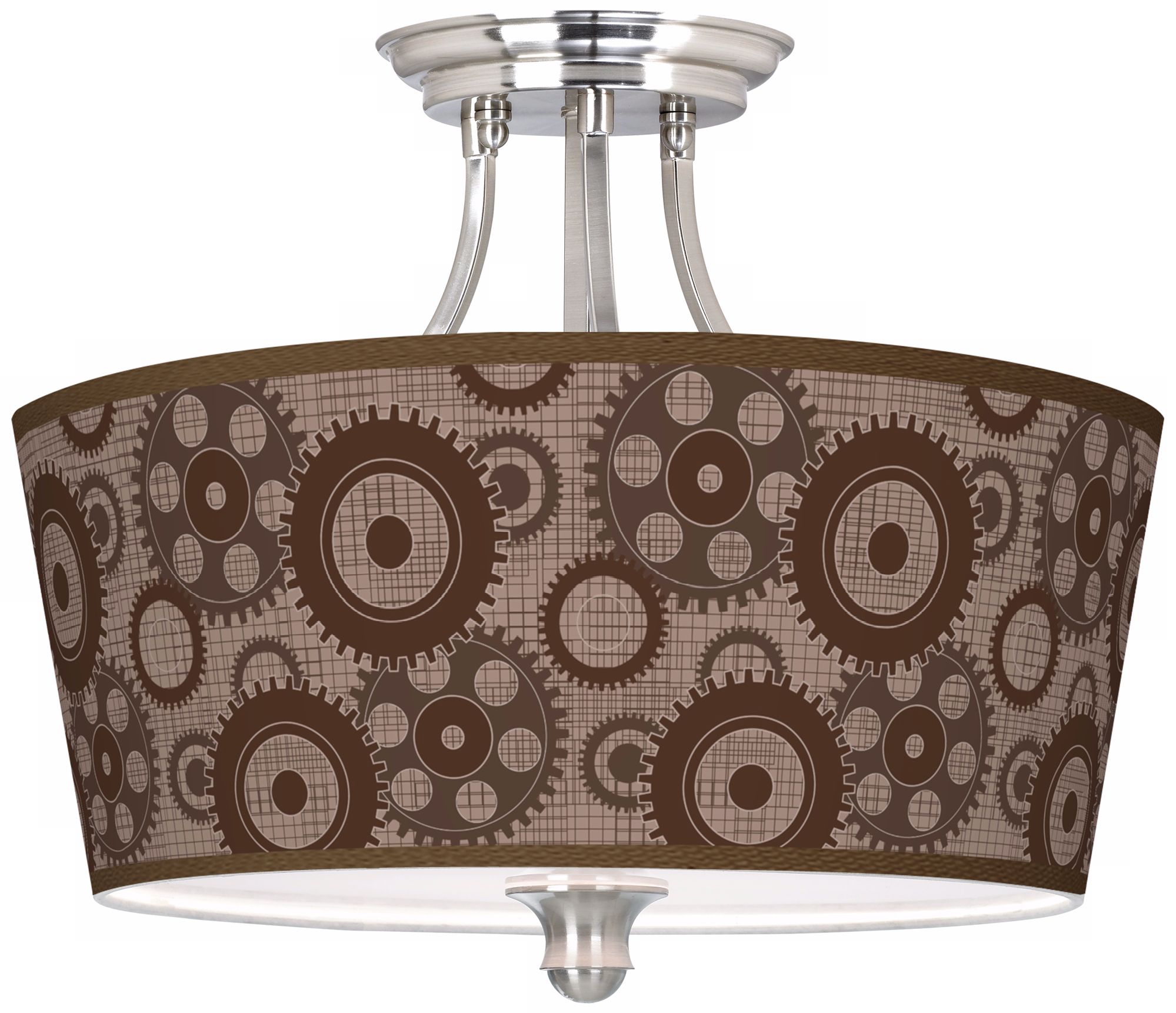 Industrial Gears Tapered Drum Giclee Ceiling Light