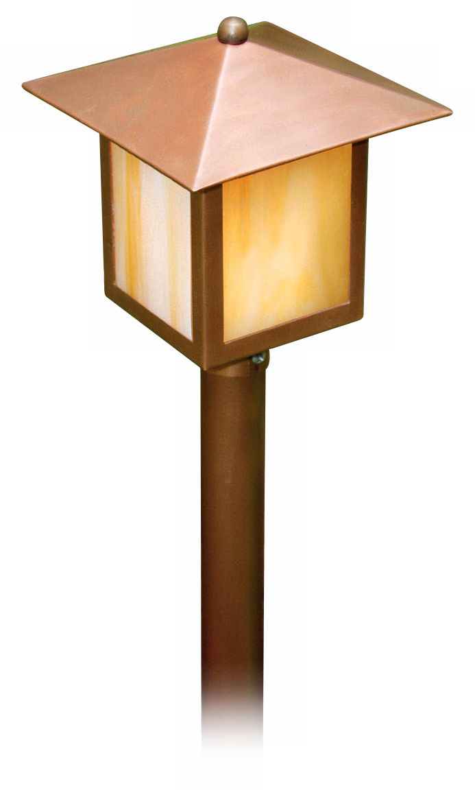 Copper and Honey Glass Lantern 15 High Path Light M1115