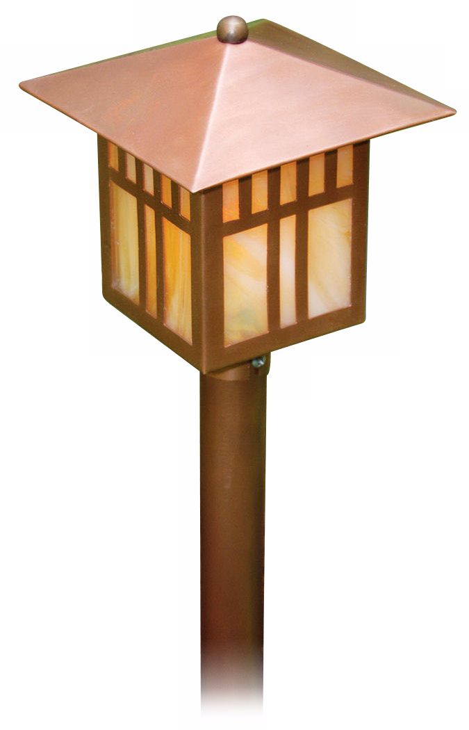 Copper and Honey Glass Mission Lantern 15" High Path Light