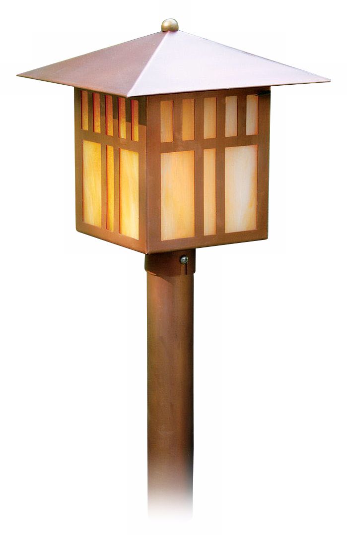 Copper and Honey Glass Mission 16 1/2" High Path Light