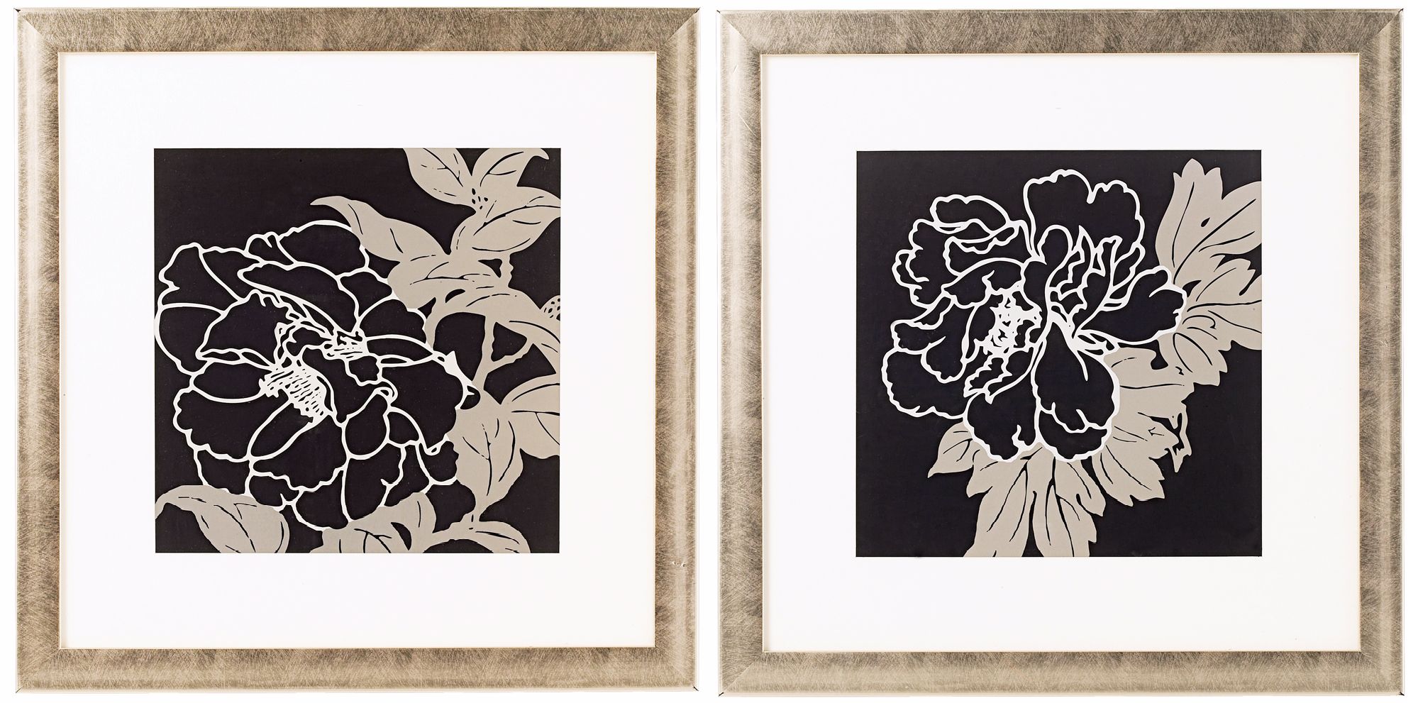 Set of 2 Botanical II Matted Prints Wall Art