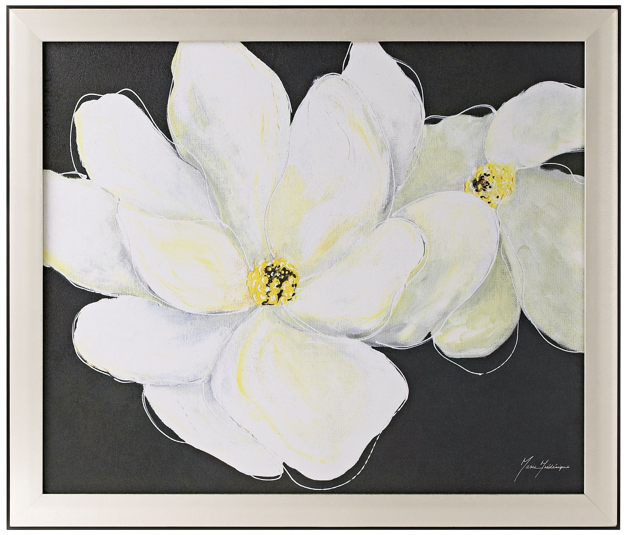 White Flowers Print 27" Wide Wall Art