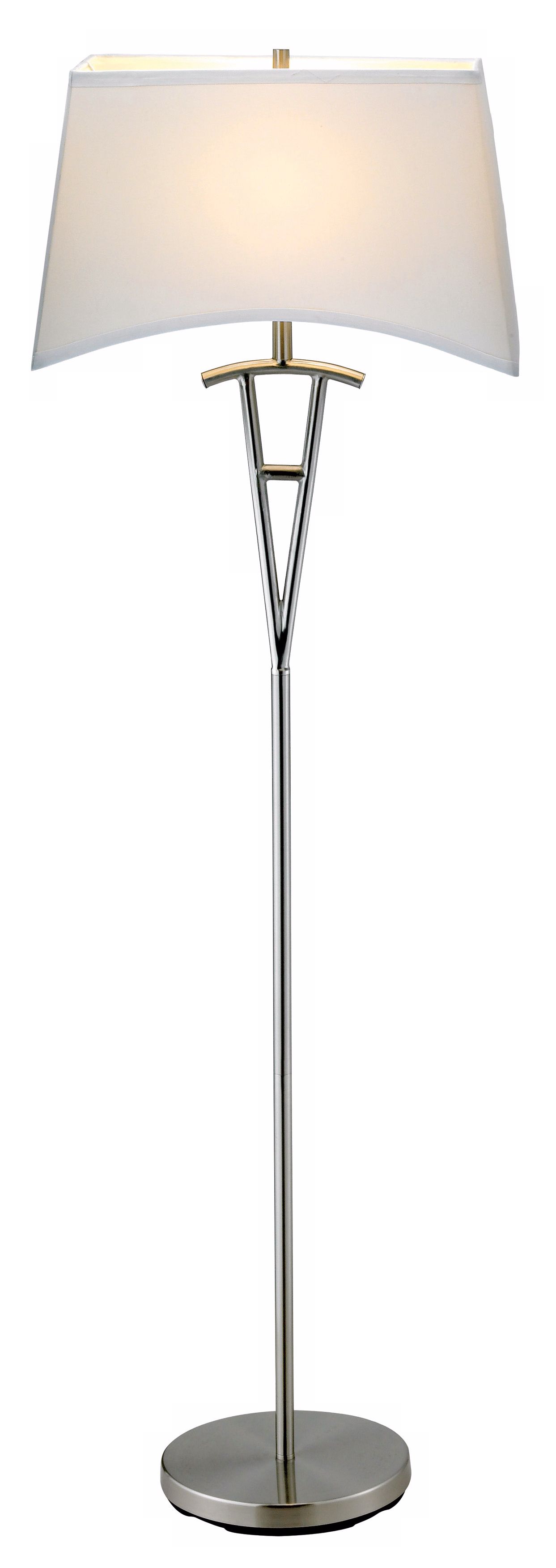 Taylor Satin Steel Rectangle Shade Floor Lamp
