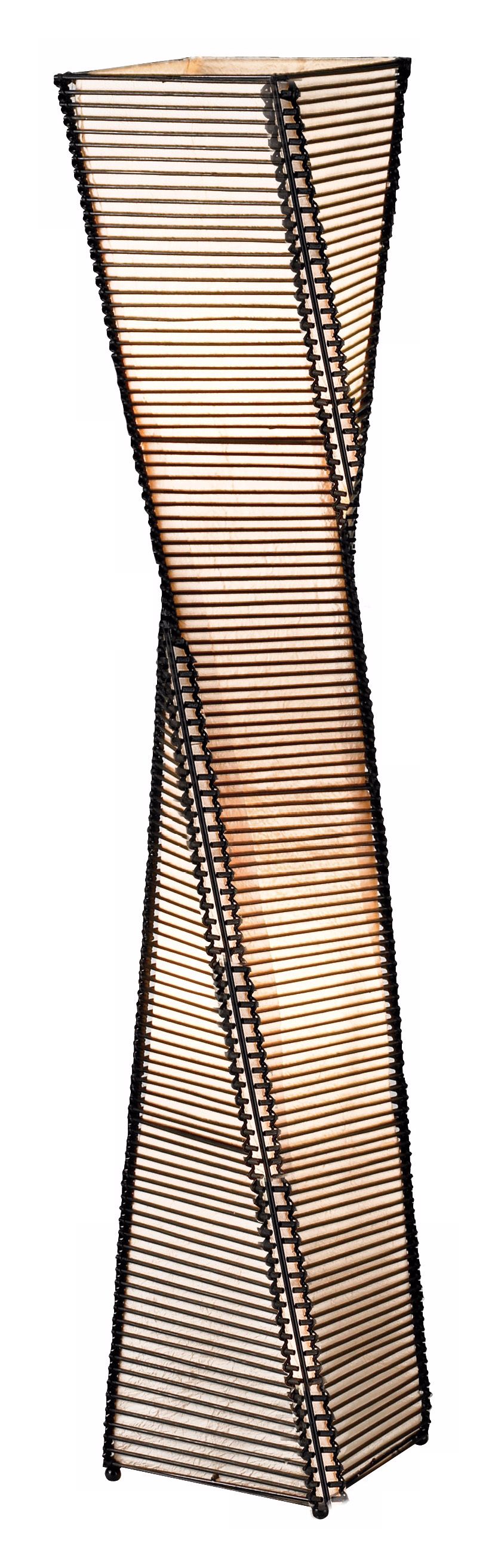 Stix Tower Black Twisted Metal Floor Lamp