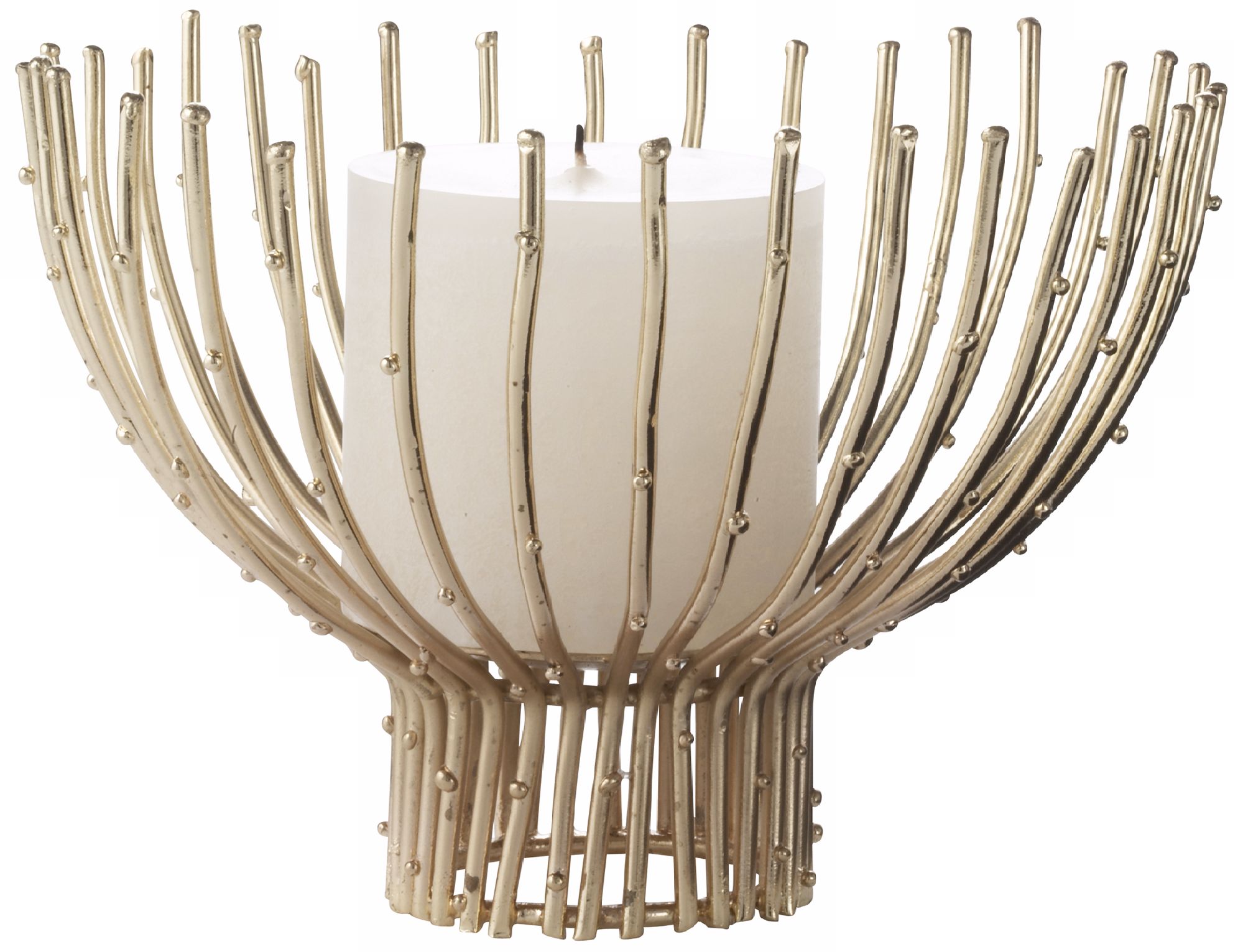 Gold Dot Wire Bowl Candle Holder