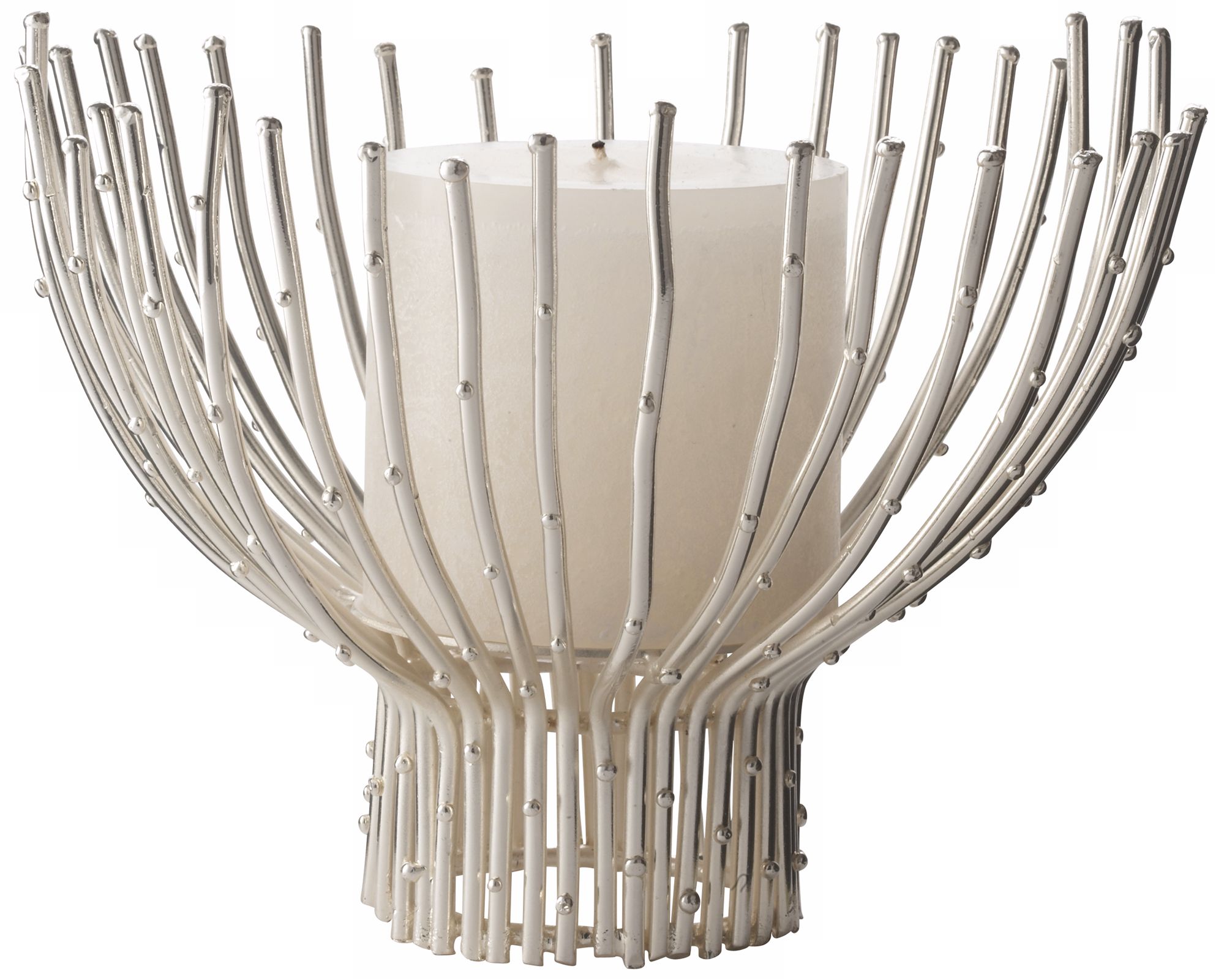 Nickel Dot Wire Bowl Candle Holder
