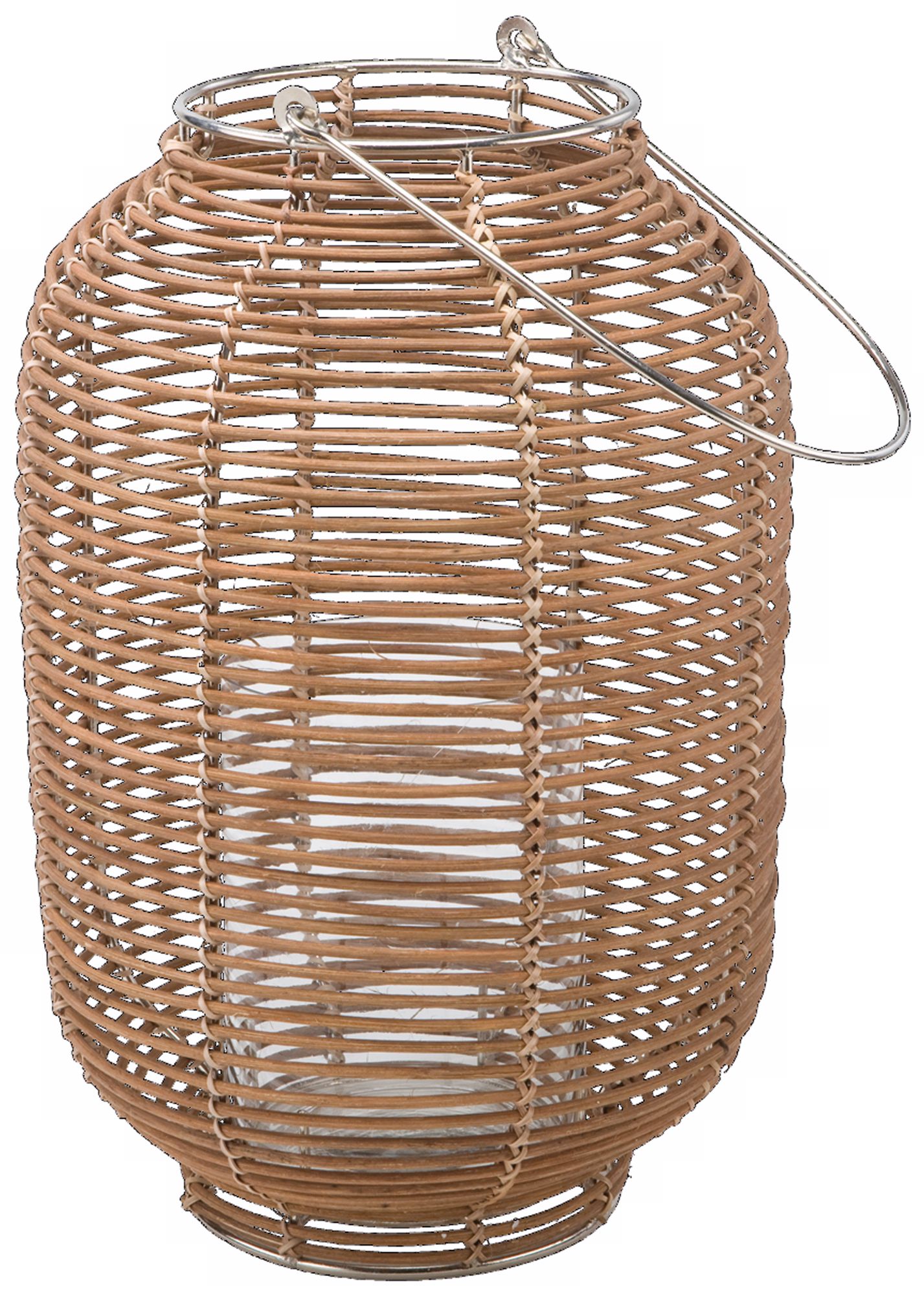 Cane Weave Hurricane with Glass Insert Candle Holder (M1331)