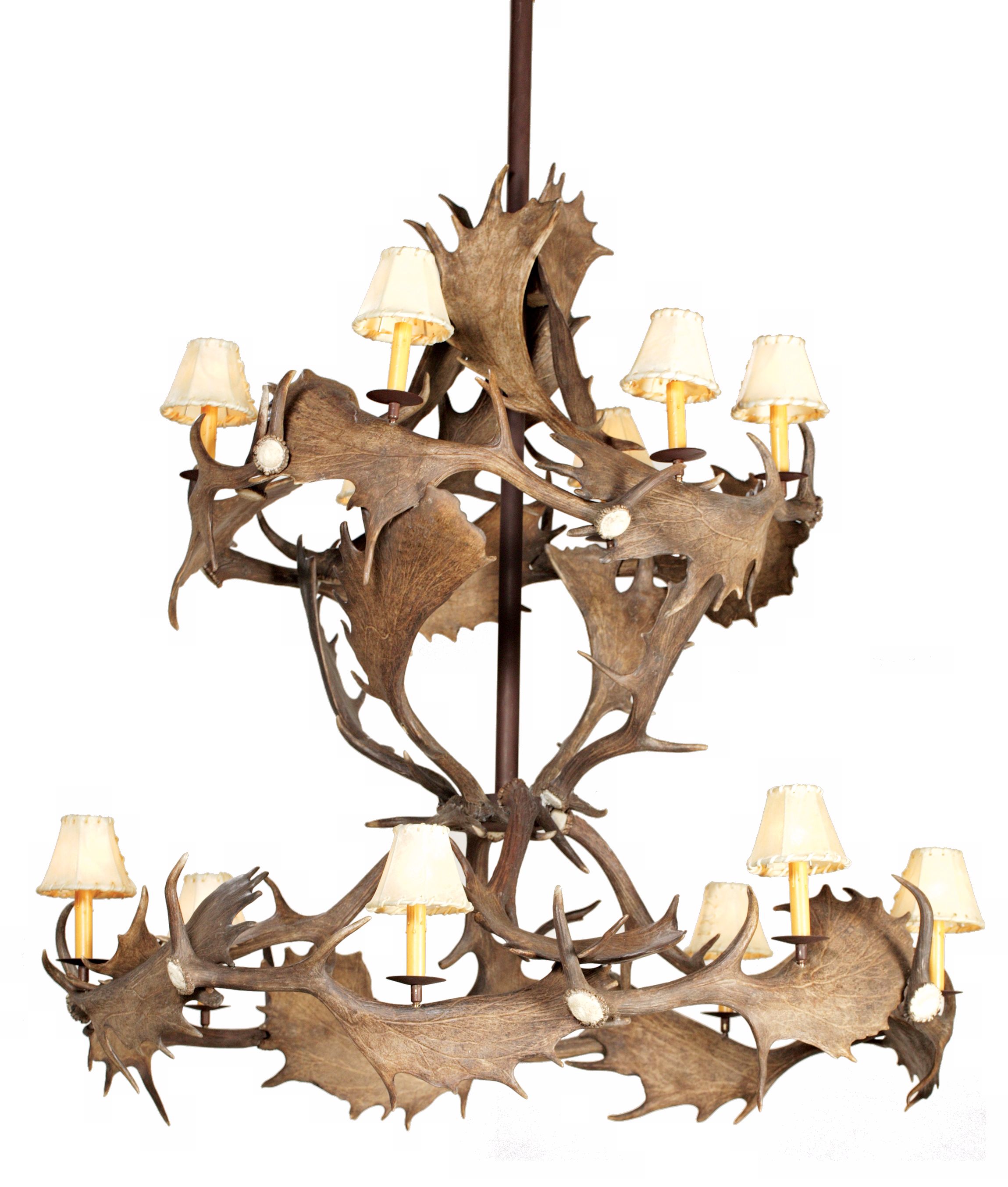 Fallow Deer Antler 45" Wide 2-Tier Chandelier