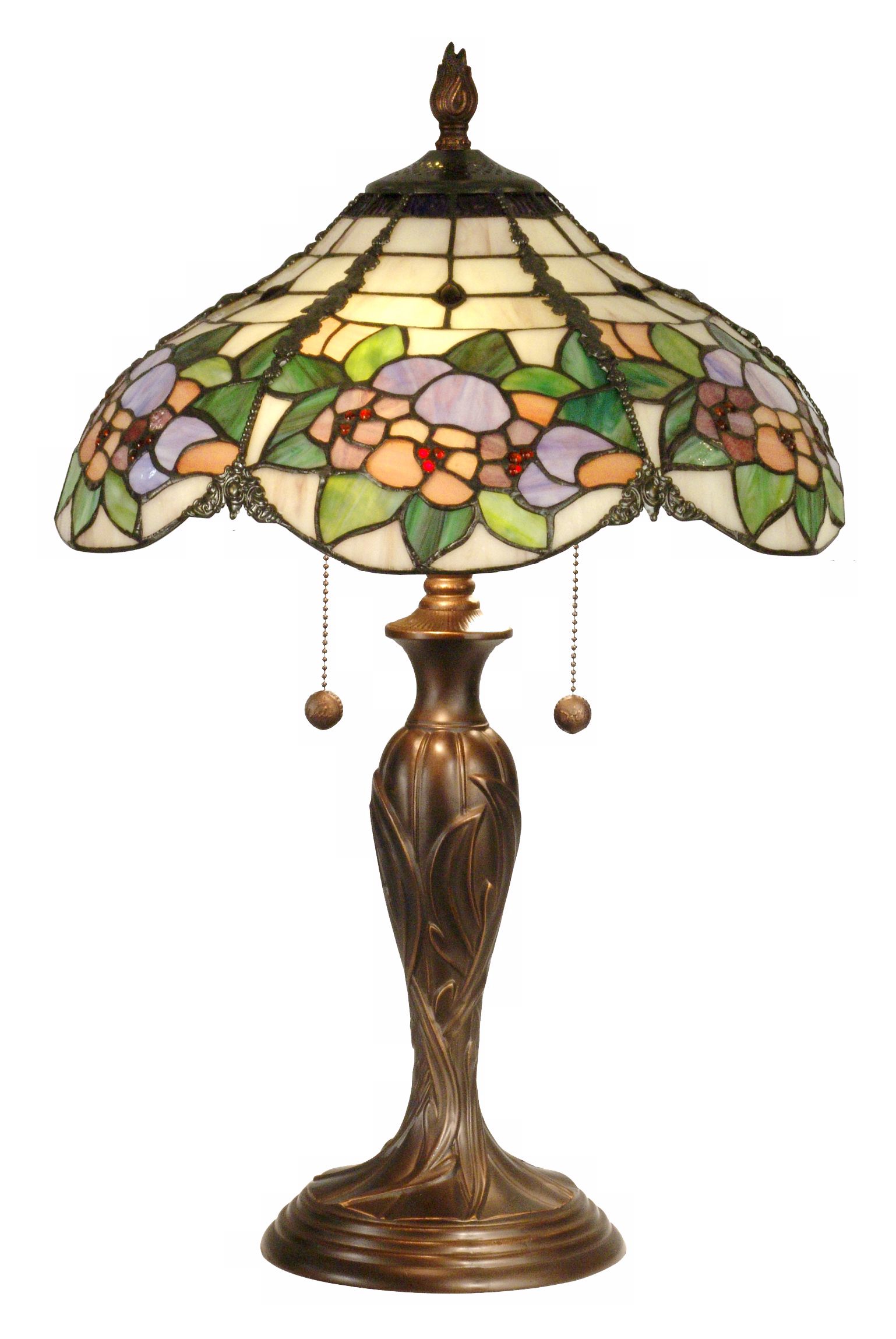 Dale Tiffany Floral Garden Art Glass Table Lamp