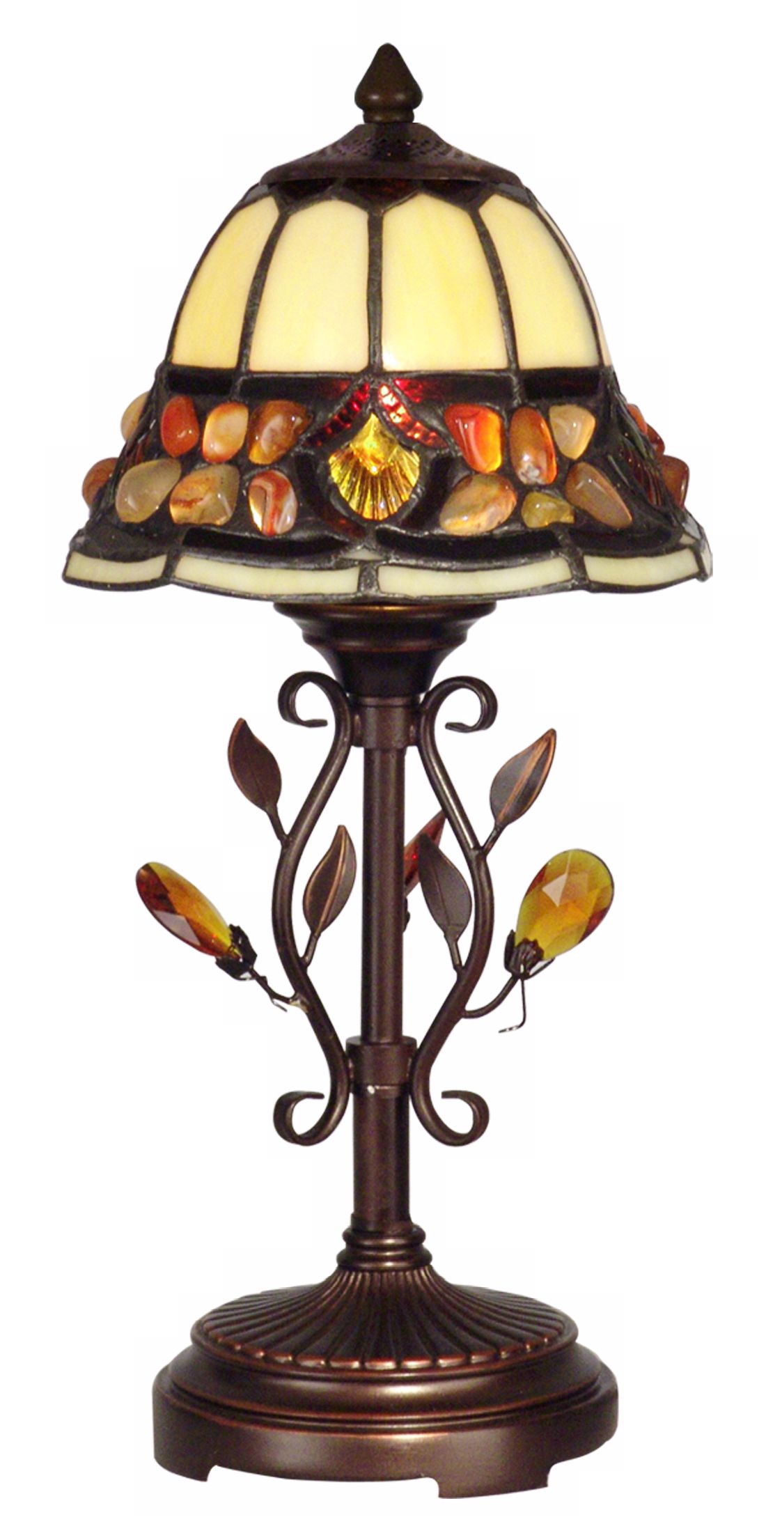 Dale Tiffany Crystal Jewel Pebblestone Art Glass Accent Lamp