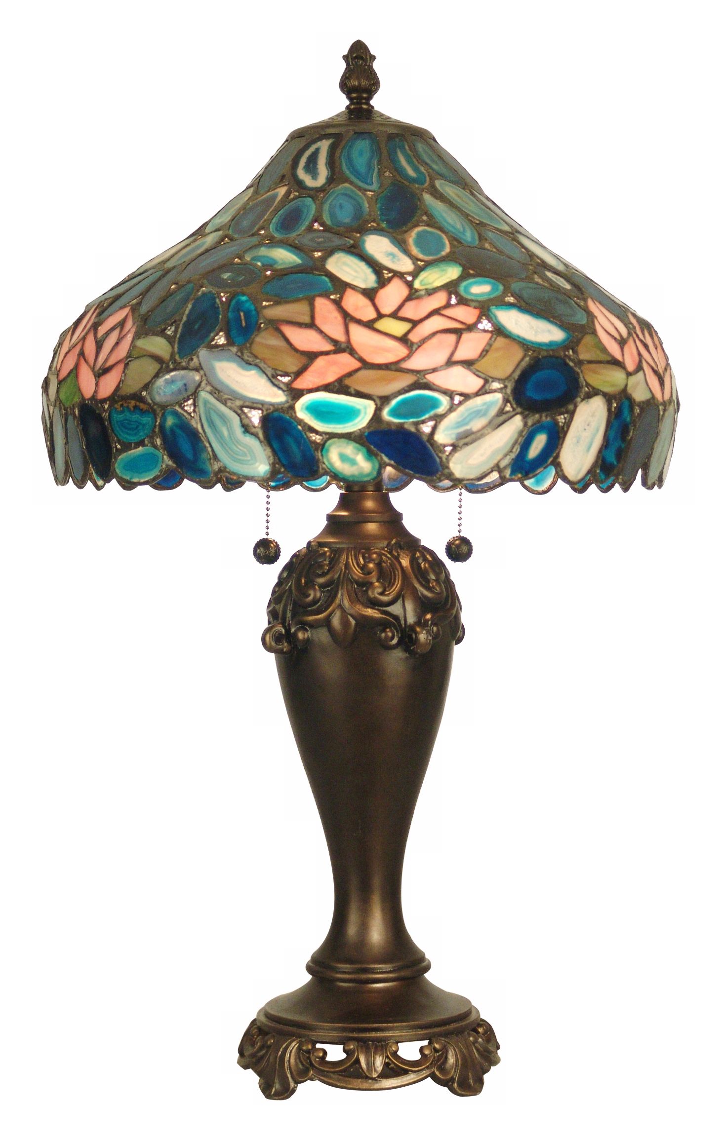 Dale Tiffany Blue Agate Waterlily Table Lamp