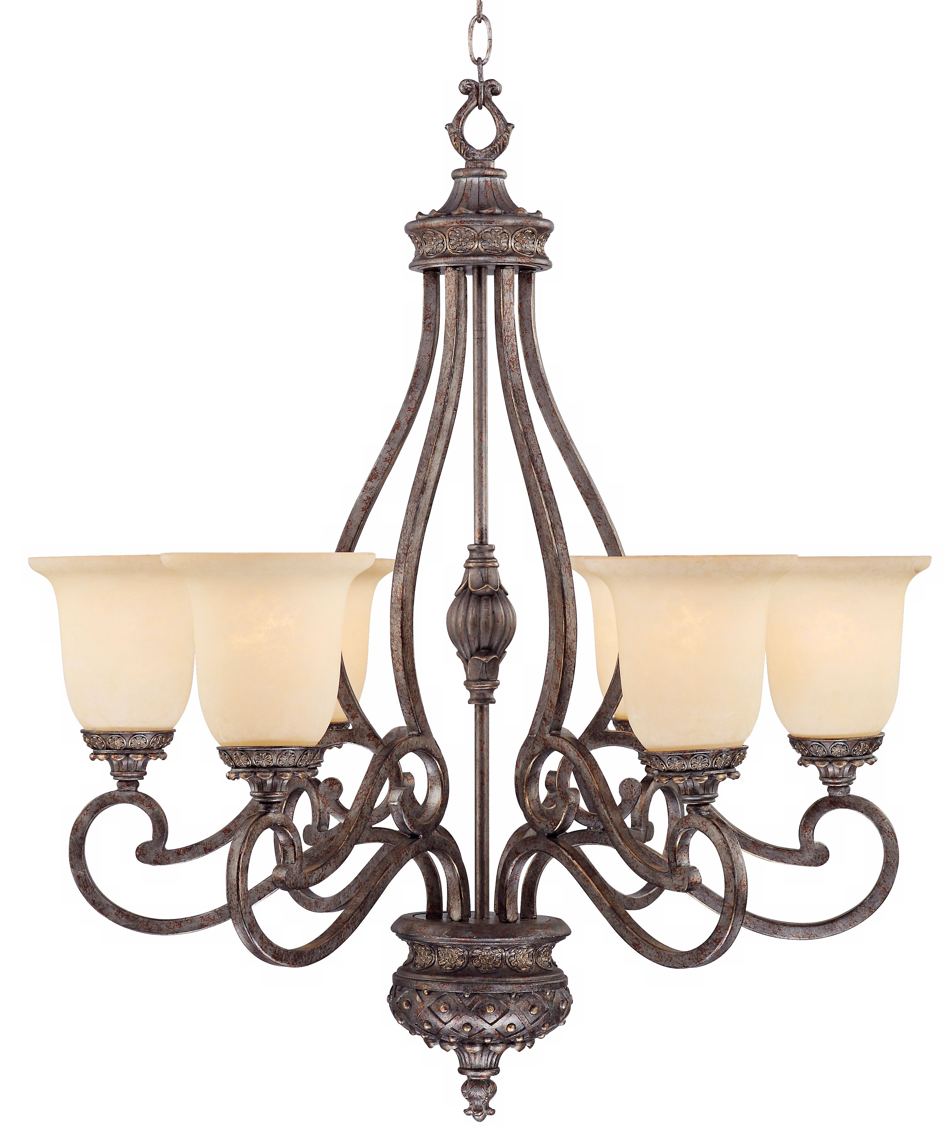 Detailed Accents 27" Wide Scavo Glass Pewter Chandelier