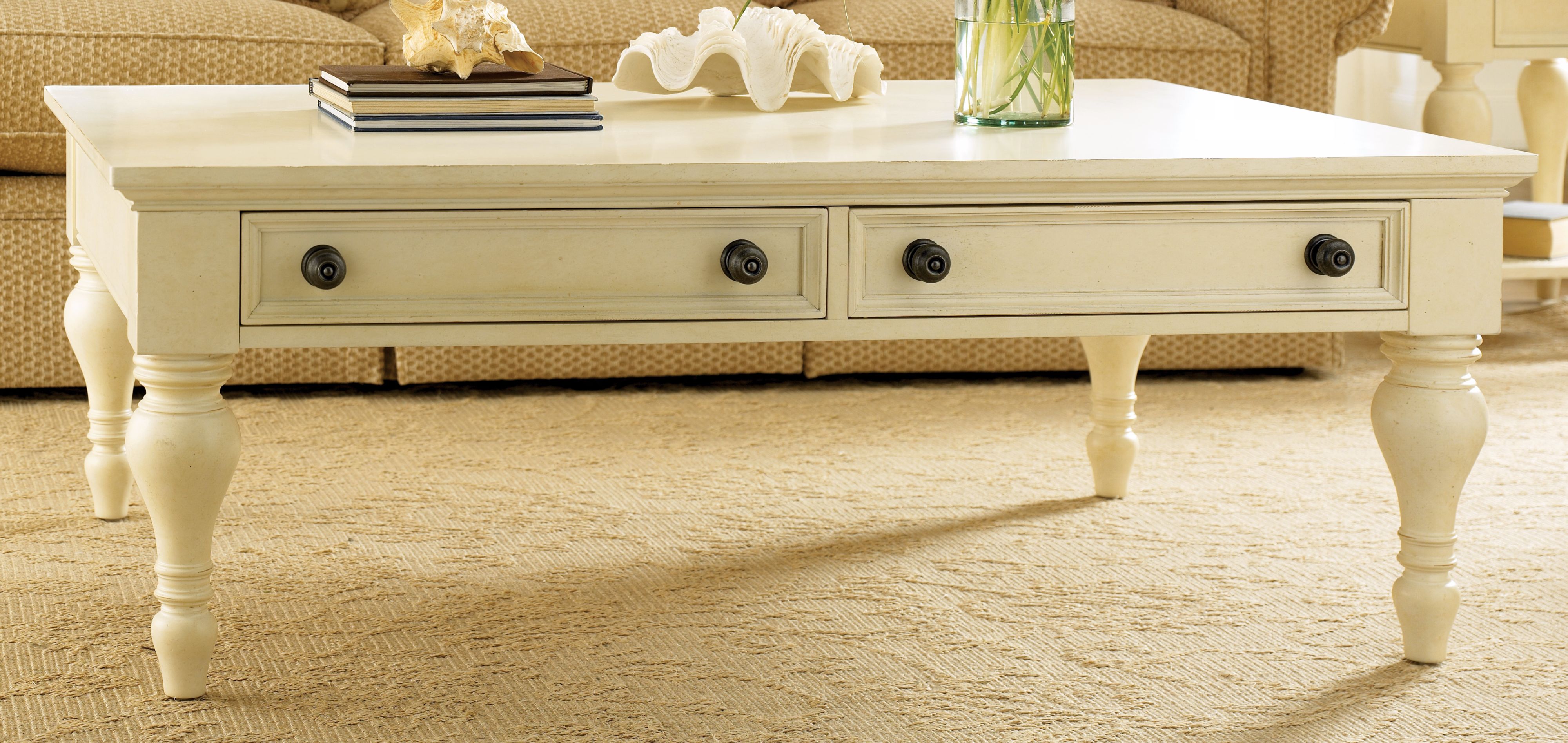 Hampton Lane Linen Finish Storage Cocktail Table