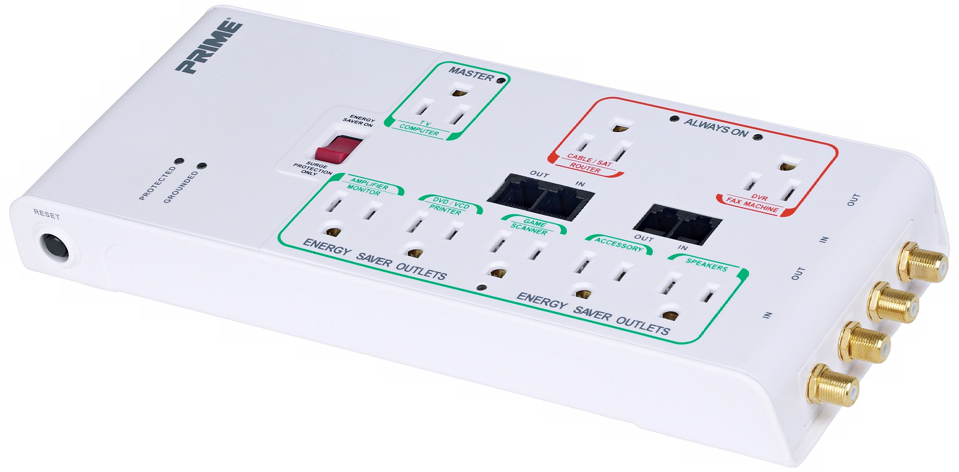 Energy Saver Eight Outlet Surge Protector